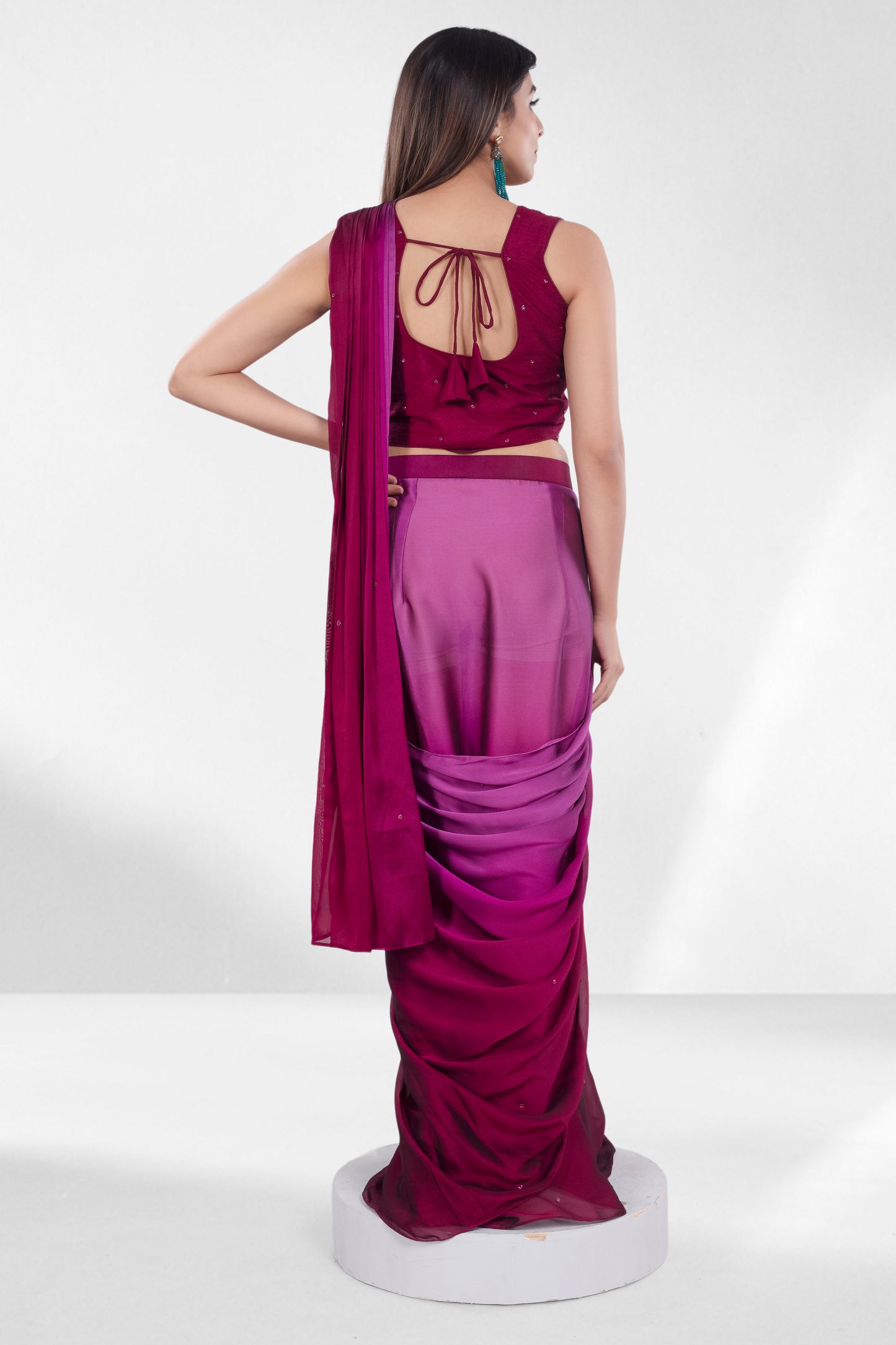 Pre-Stitched Saree W/ Readymade Blouse - D087