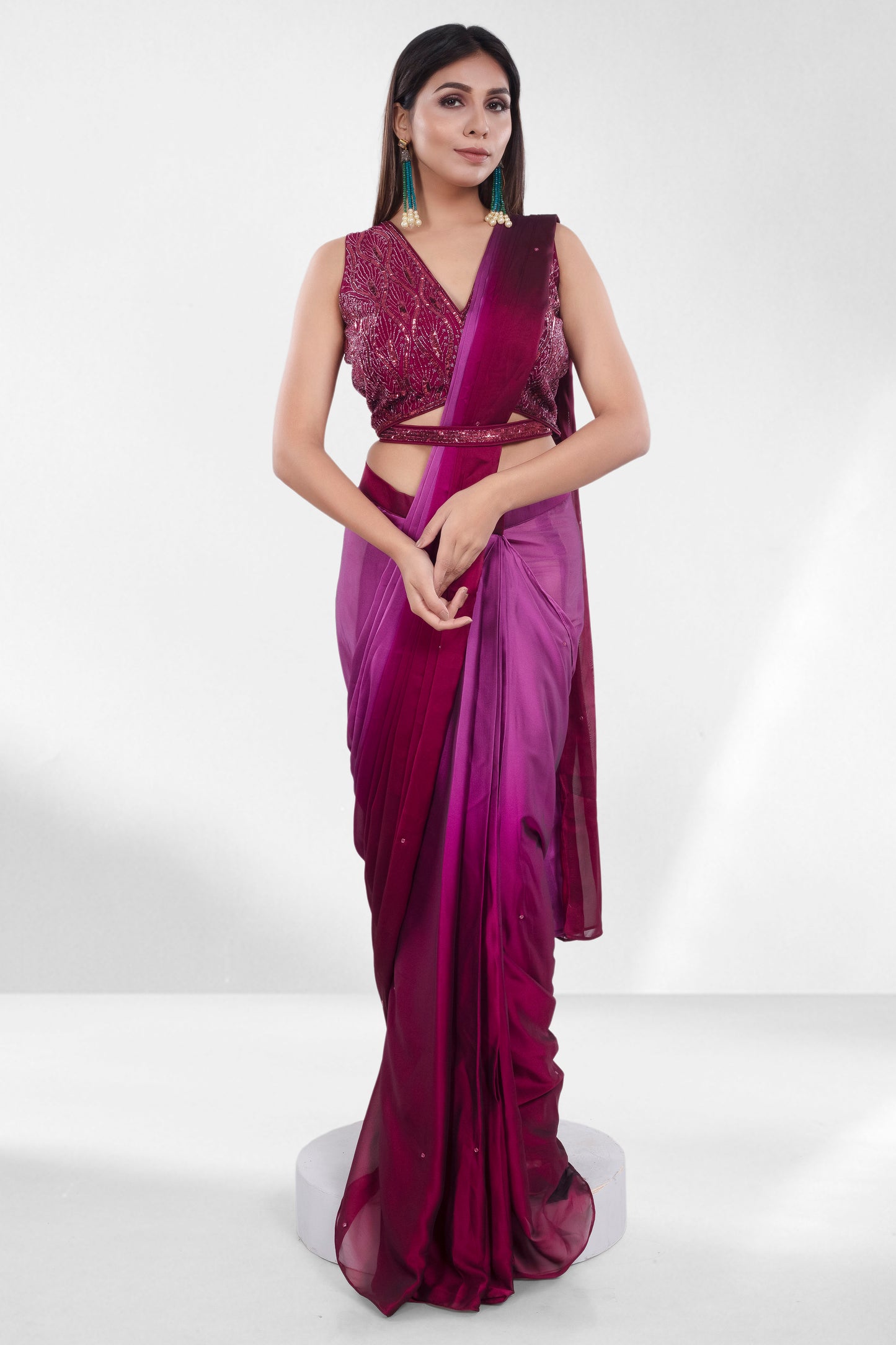 Pre-Stitched Saree W/ Readymade Blouse - D087