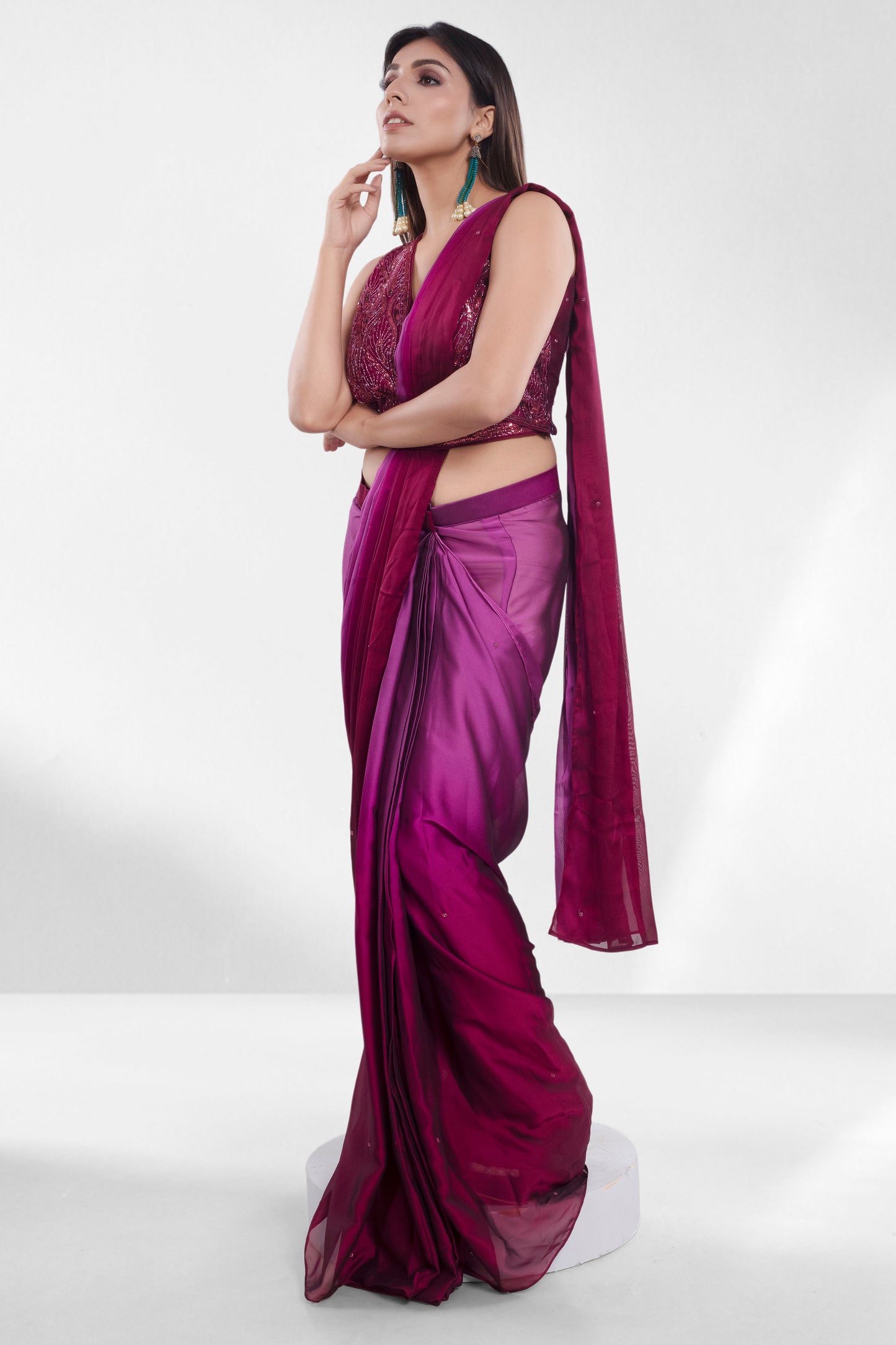 Pre-Stitched Saree W/ Readymade Blouse - D087
