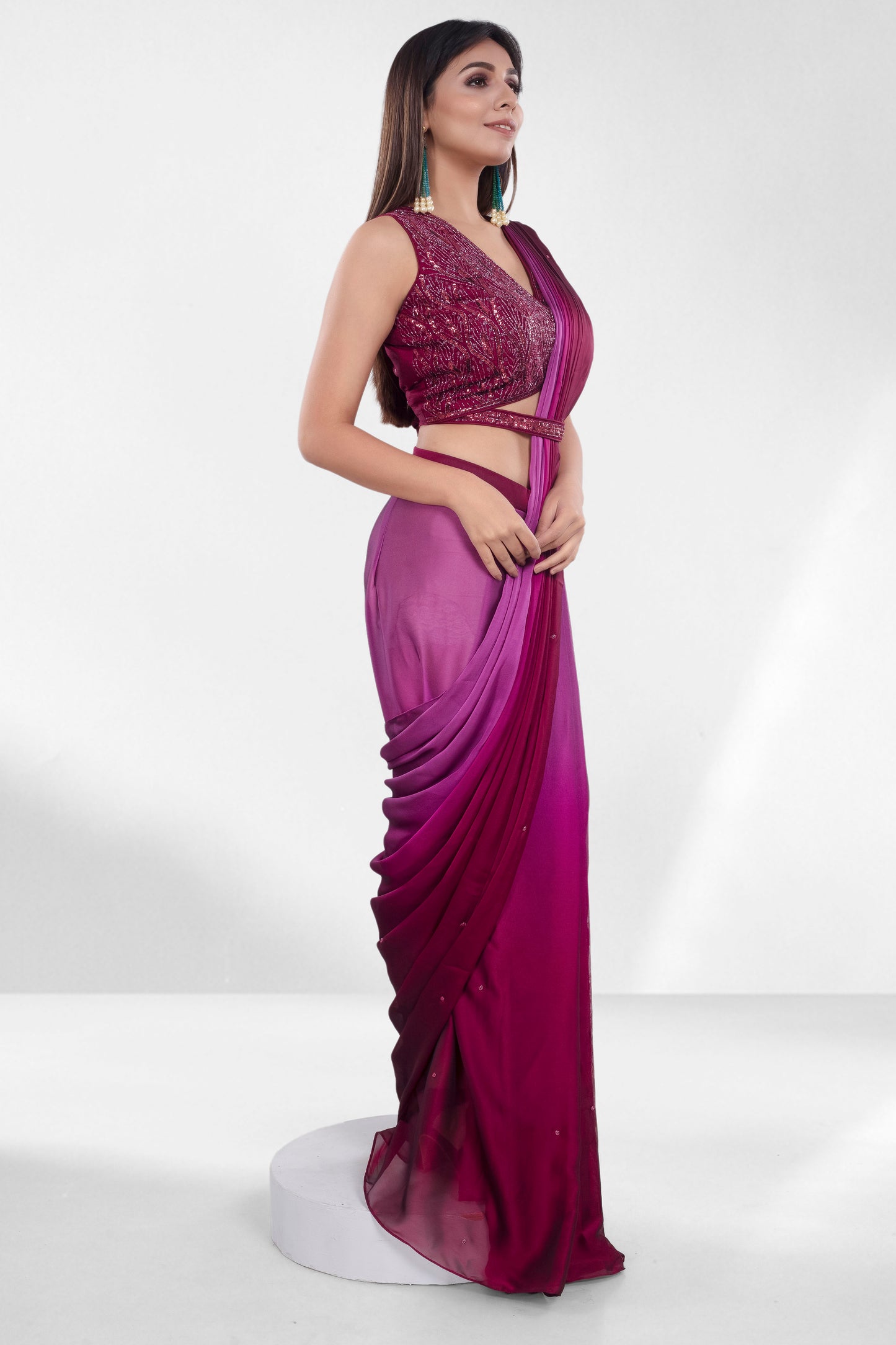 Pre-Stitched Saree W/ Readymade Blouse - D087
