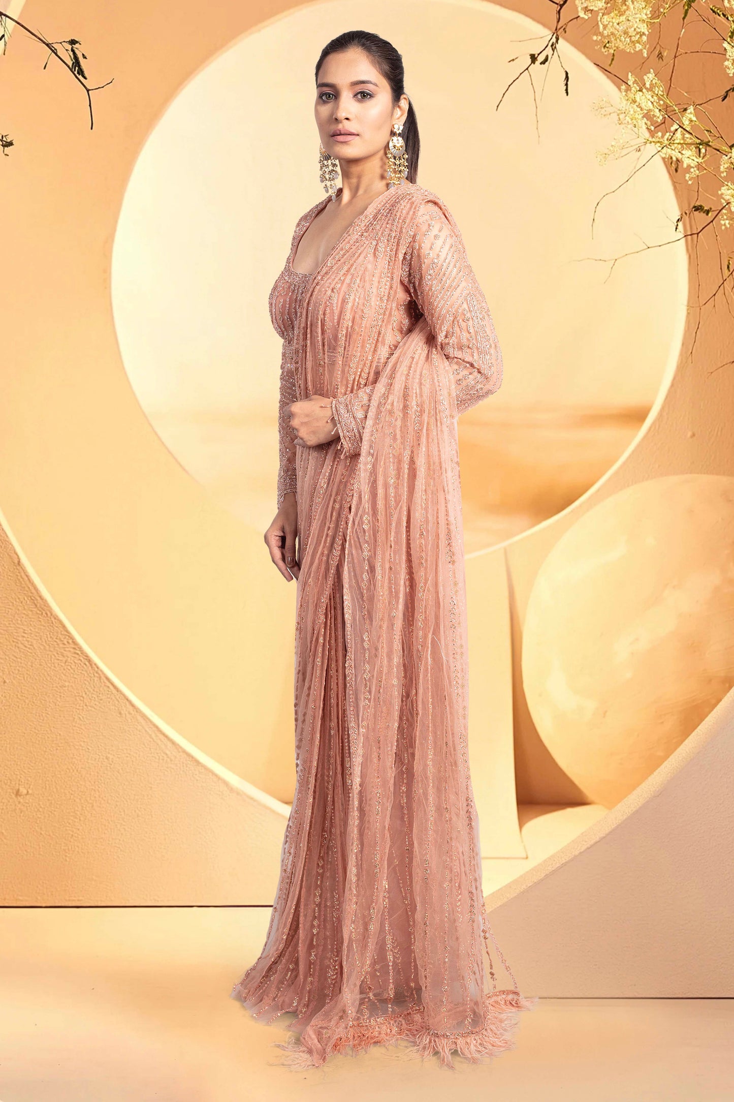 Pre-Stitched Saree W/ Readymade Blouse - D080