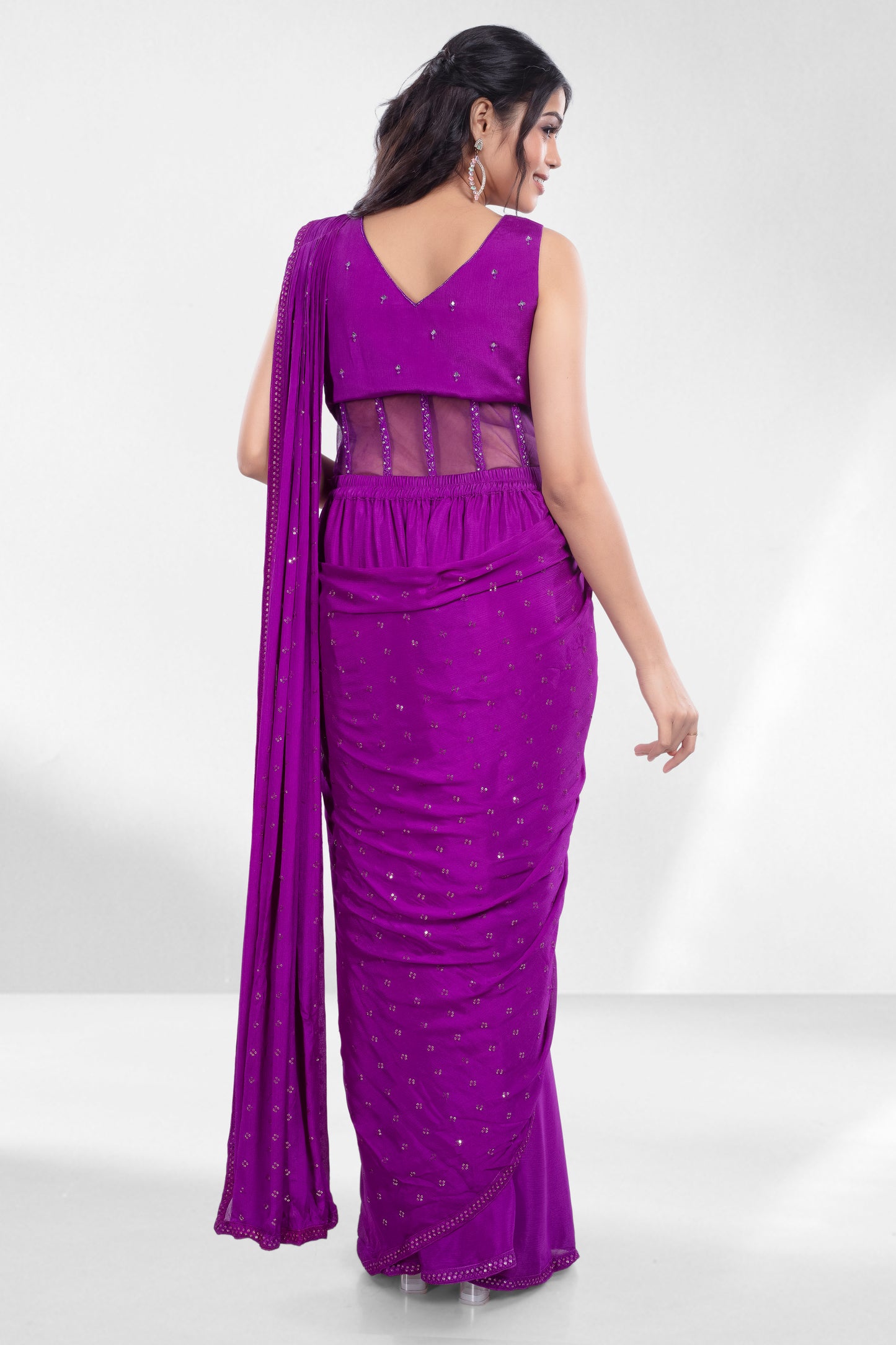 Pre-Stitched Saree W/ Readymade Blouse - D095