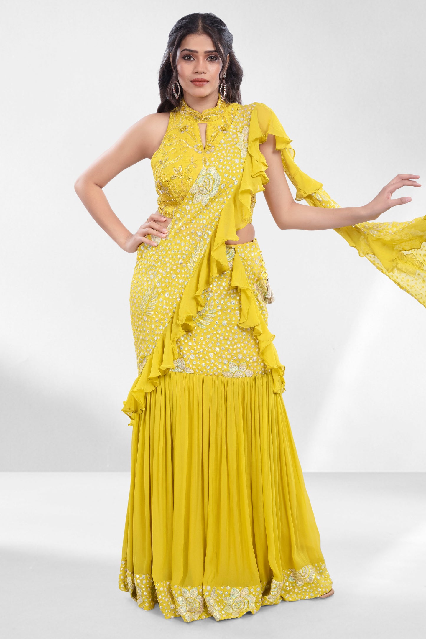 Pre-Stitched Saree W/ Readymade Blouse - D085