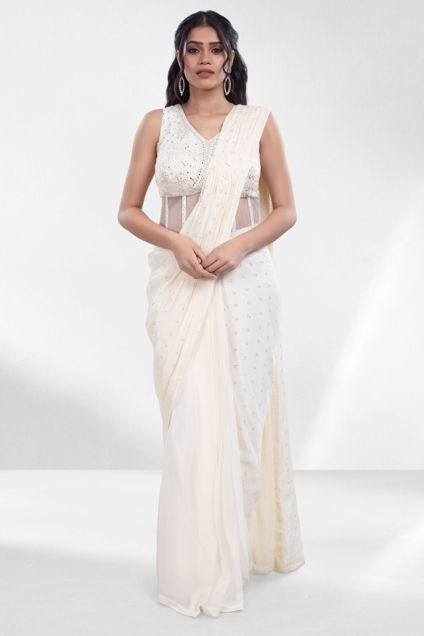 Pre-Stitched Saree W/ Readymade Blouse - D096