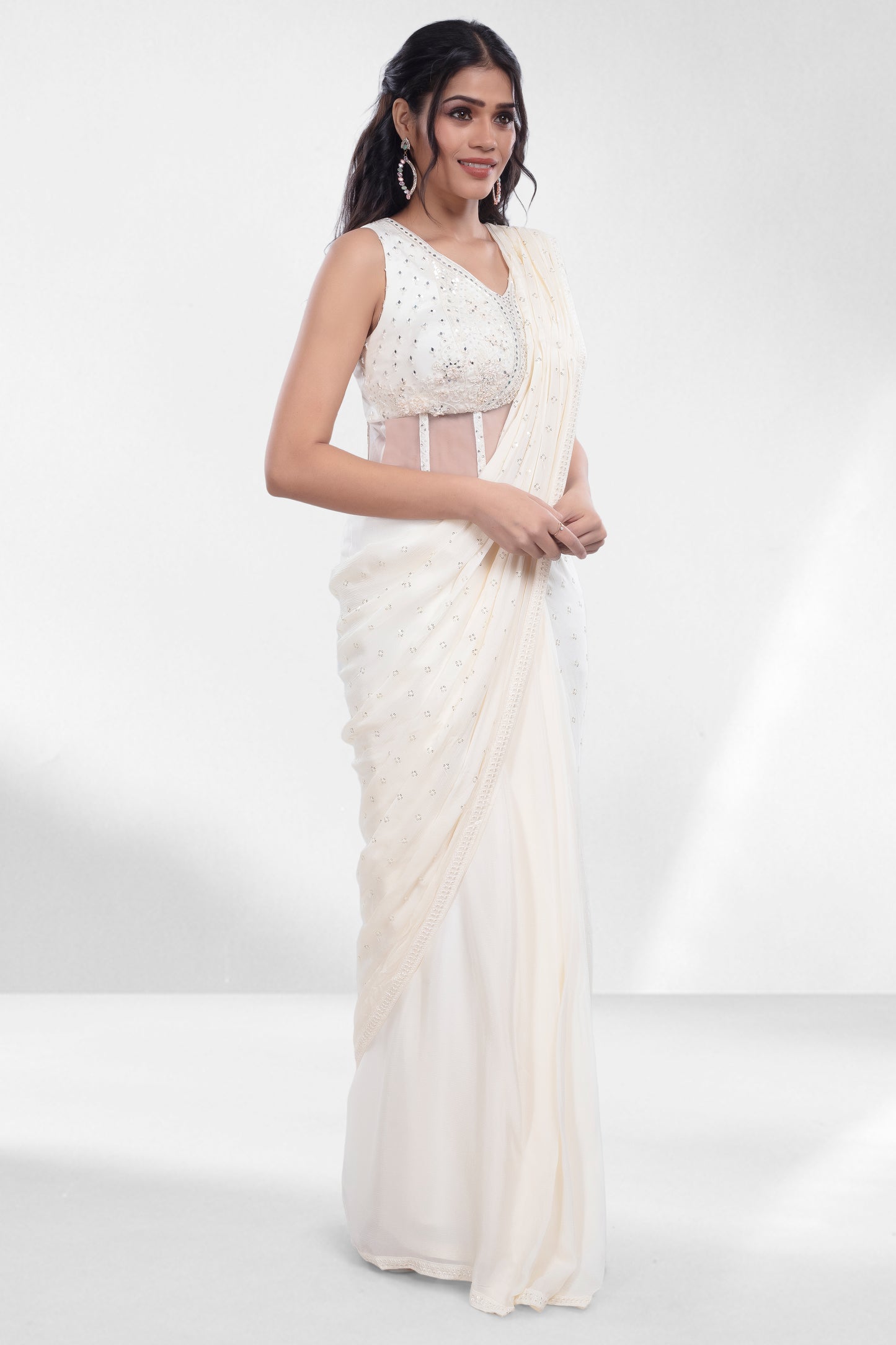 Pre-Stitched Saree W/ Readymade Blouse - D096
