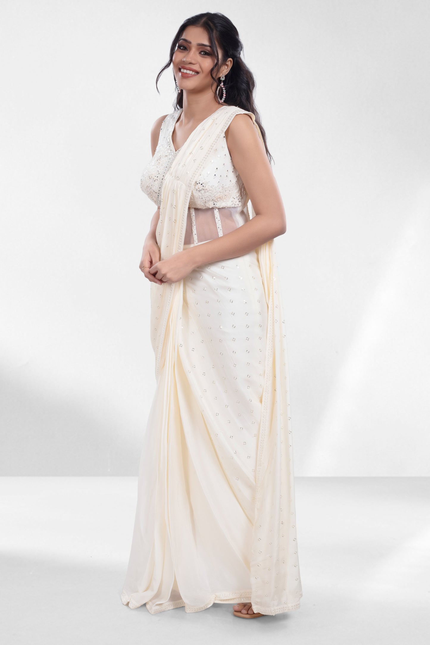 Pre-Stitched Saree W/ Readymade Blouse - D096