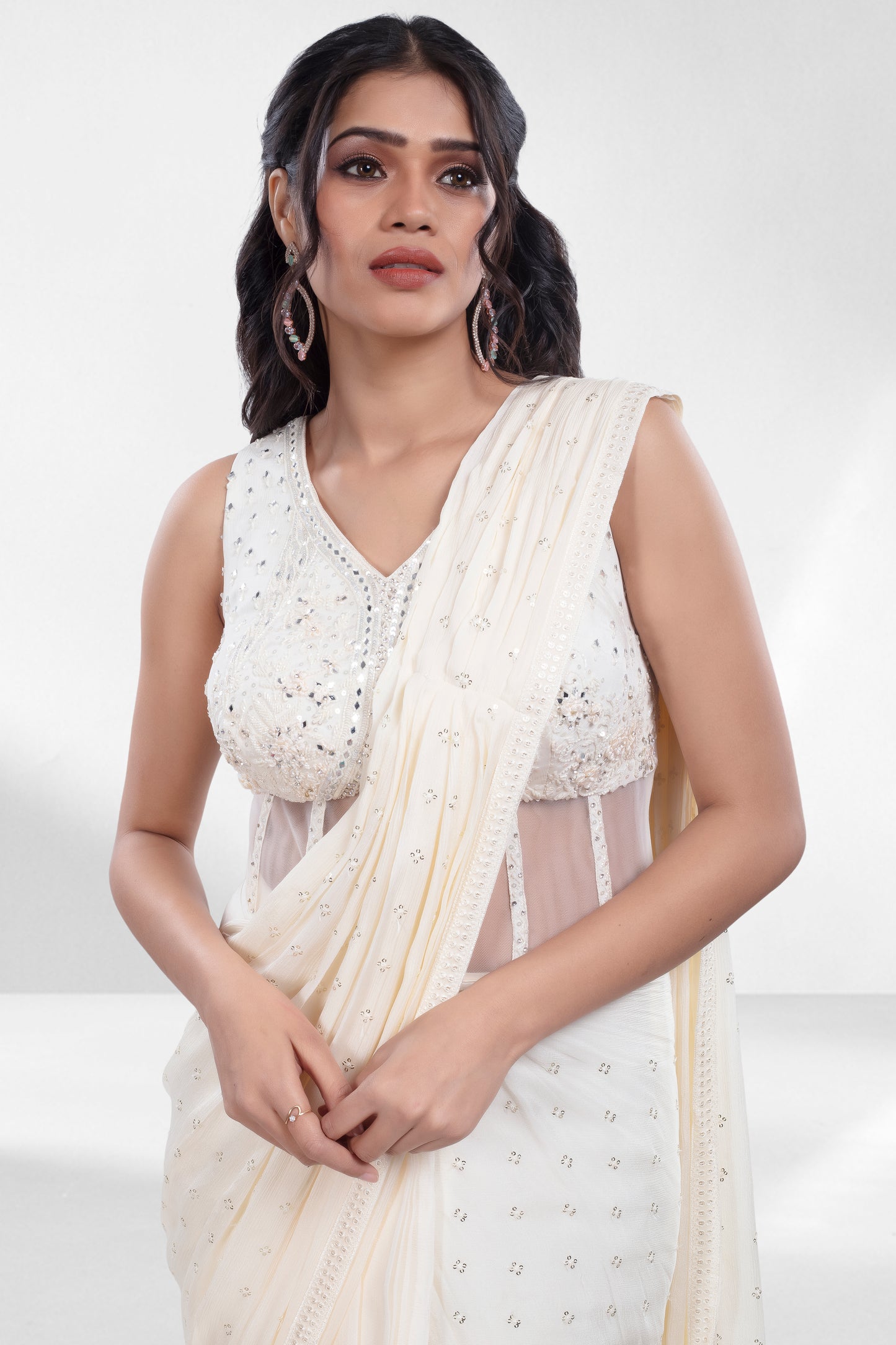 Pre-Stitched Saree W/ Readymade Blouse - D096