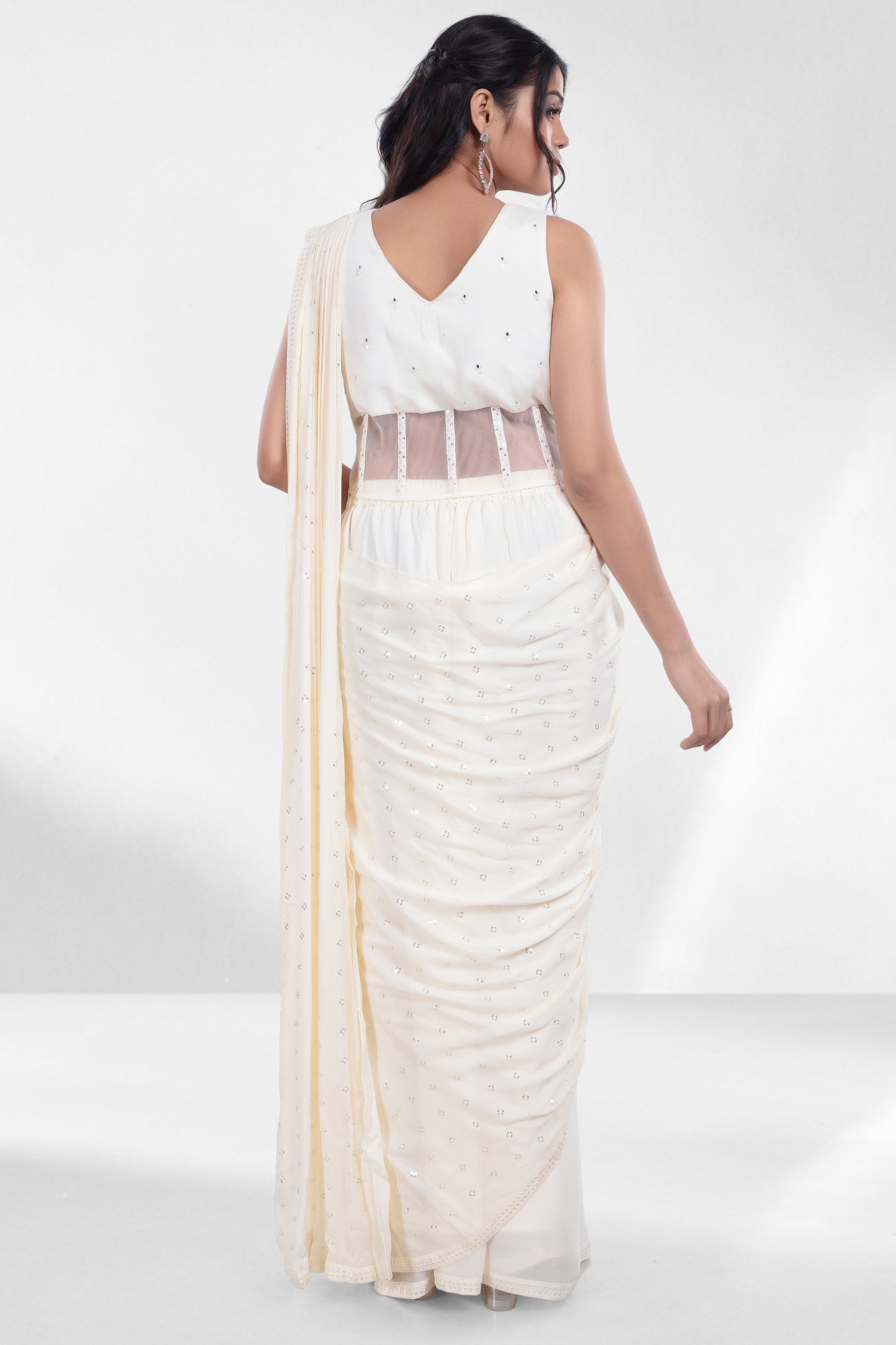 Pre-Stitched Saree W/ Readymade Blouse - D096