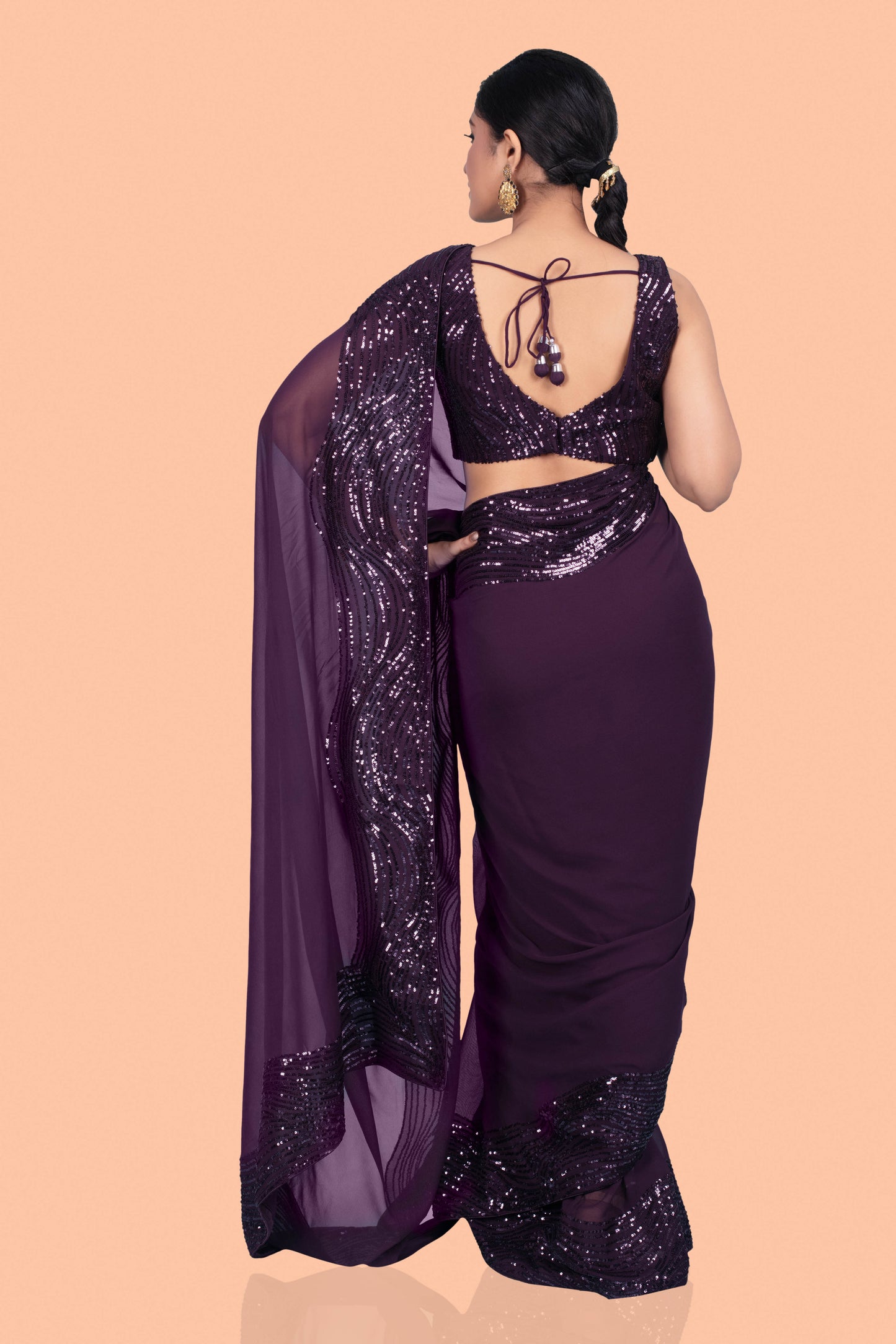 Pre-Stitched Saree W/ Readymade Blouse - D058
