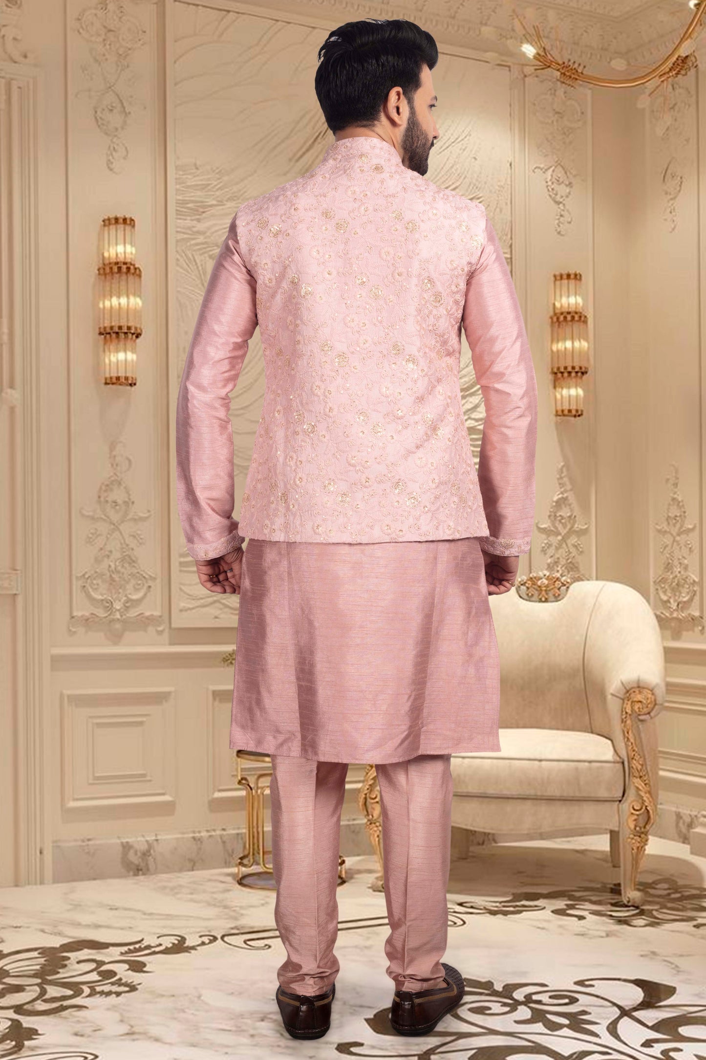 Groomsmen Kurta with vest sample- U2S356