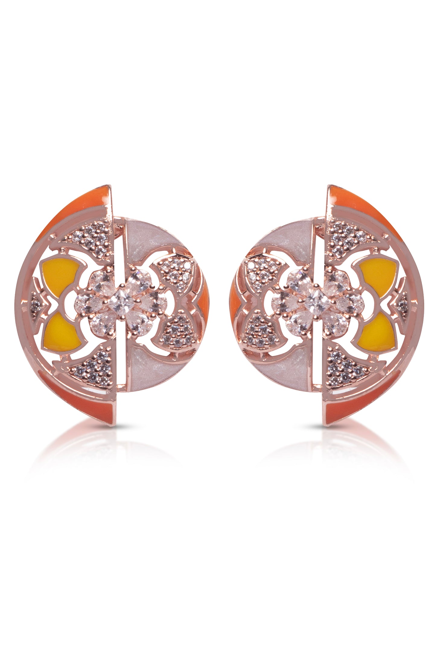 Open Semicircle Zirconia earrings
