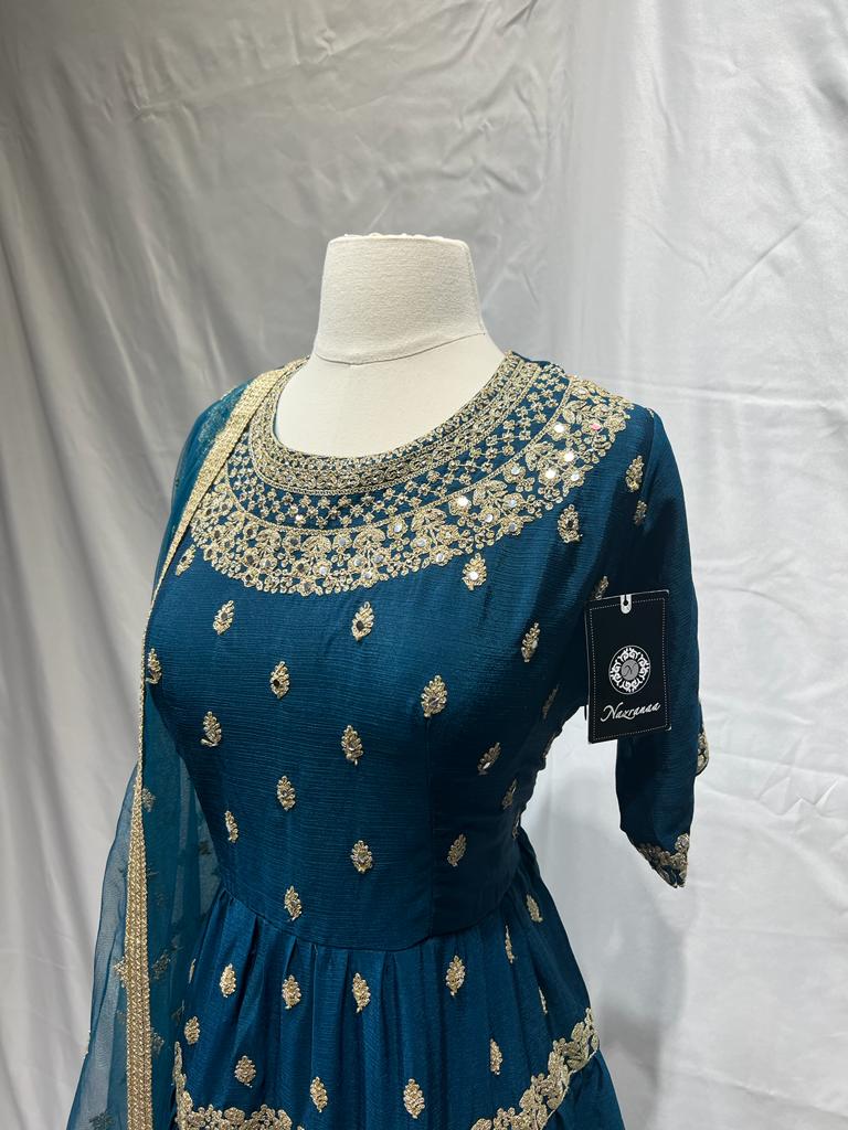 Teal Anarkali-023