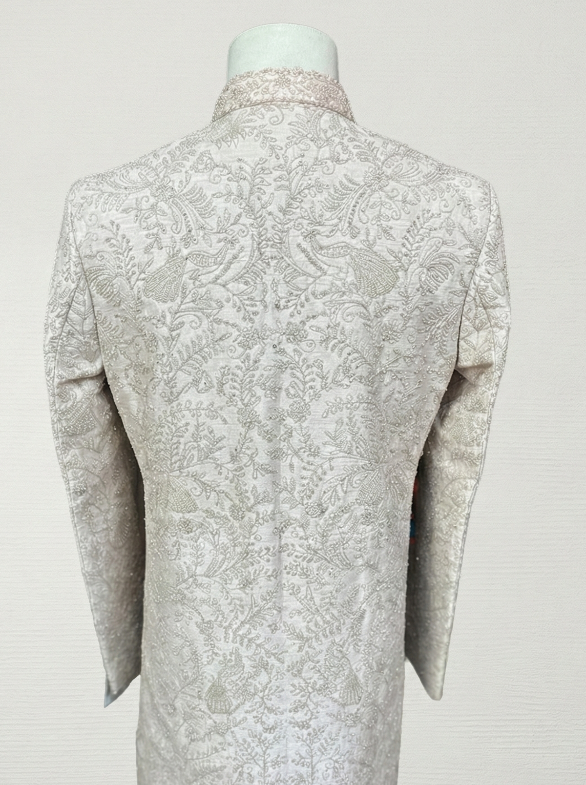 Blush Beige Tonal Floral Embroidered Sherwani with Churidar