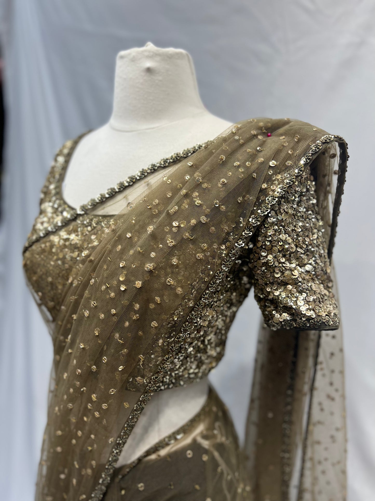 Party Wear Saree W/ readymade blouse D-173