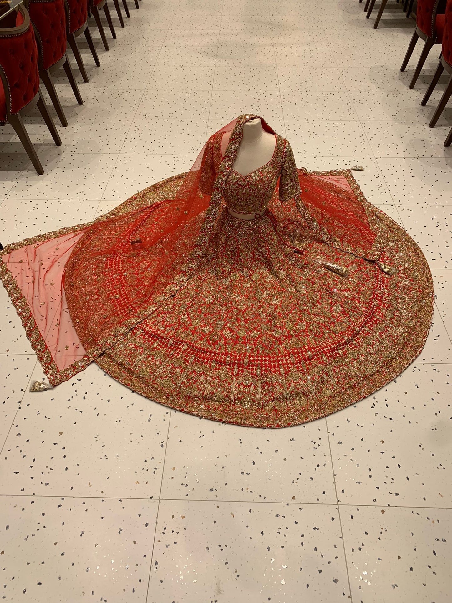 Orange Red Bridal Lehenga BL-146