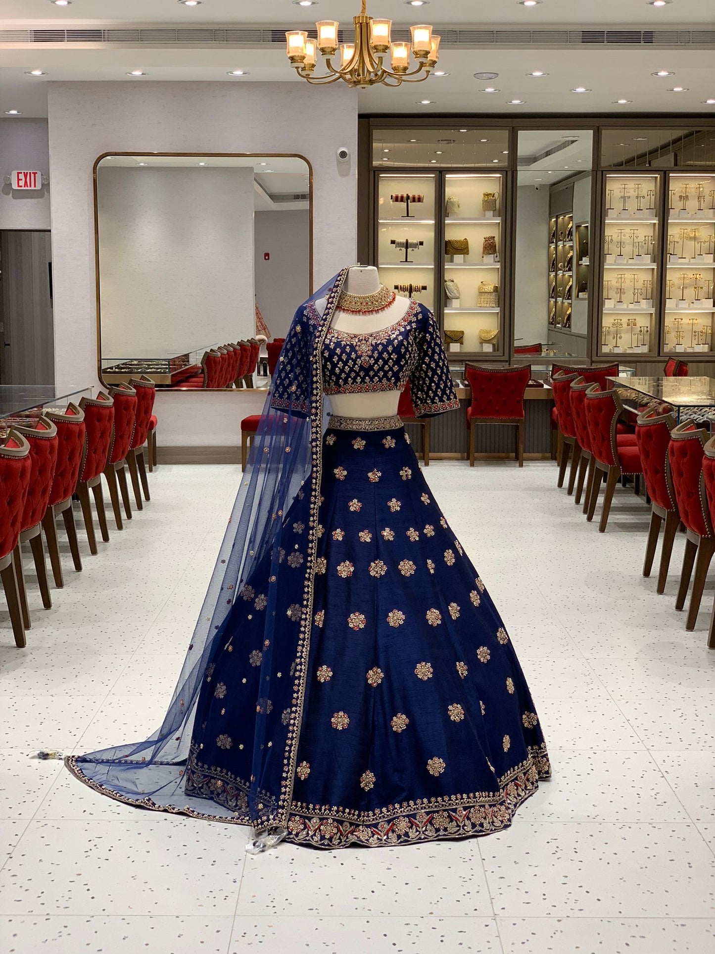 Navy Sequins Bridal Lehenga BL-016