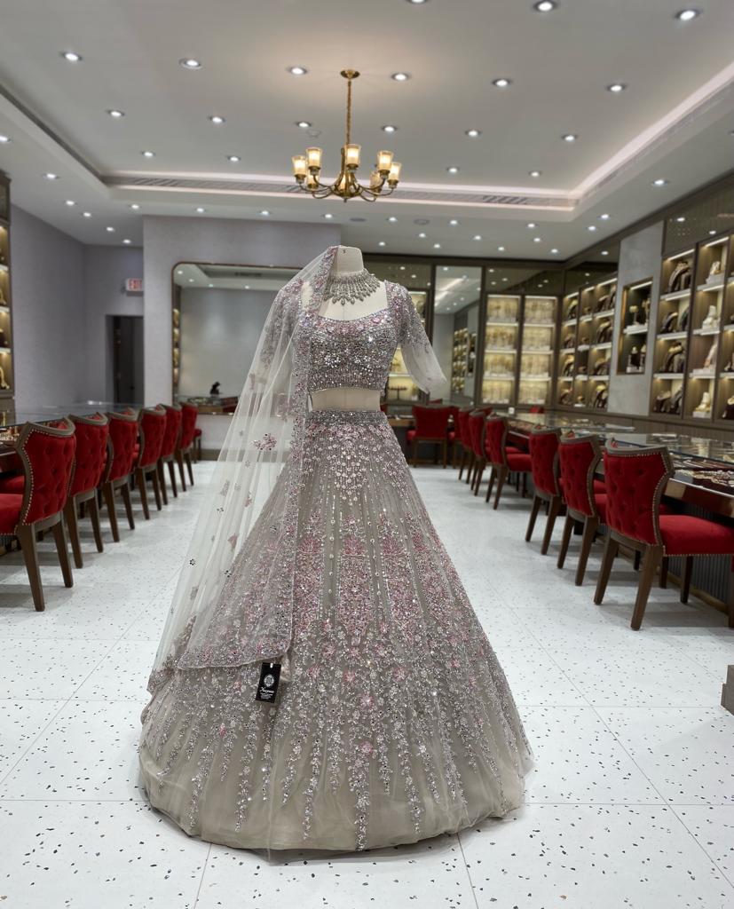 Silver Bridal Lehenga BL-097 – Nazranaa