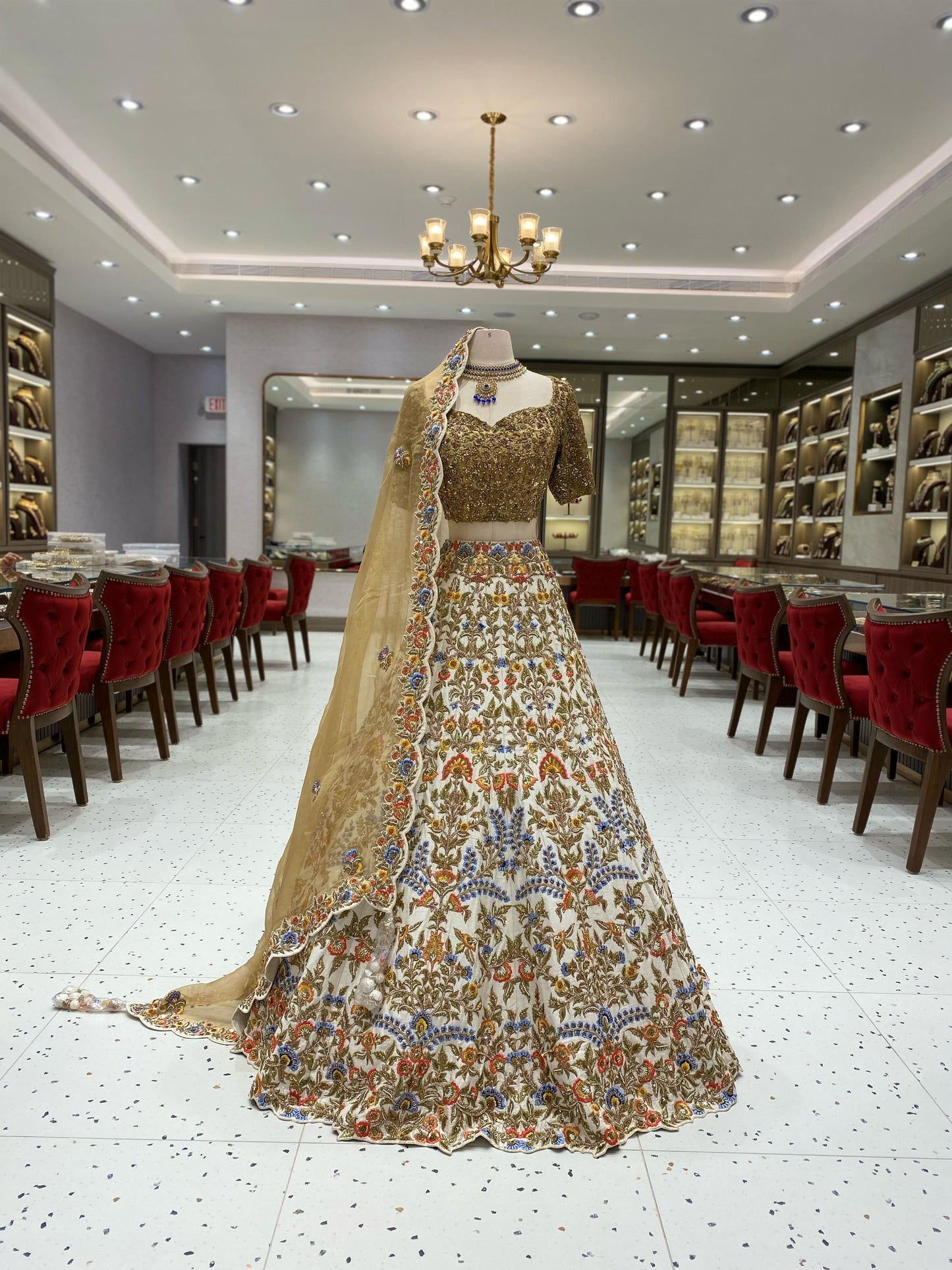 White Multi Bridal Lehenga BL-161
