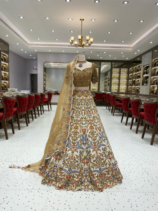 White Multi Bridal Lehenga BL-161