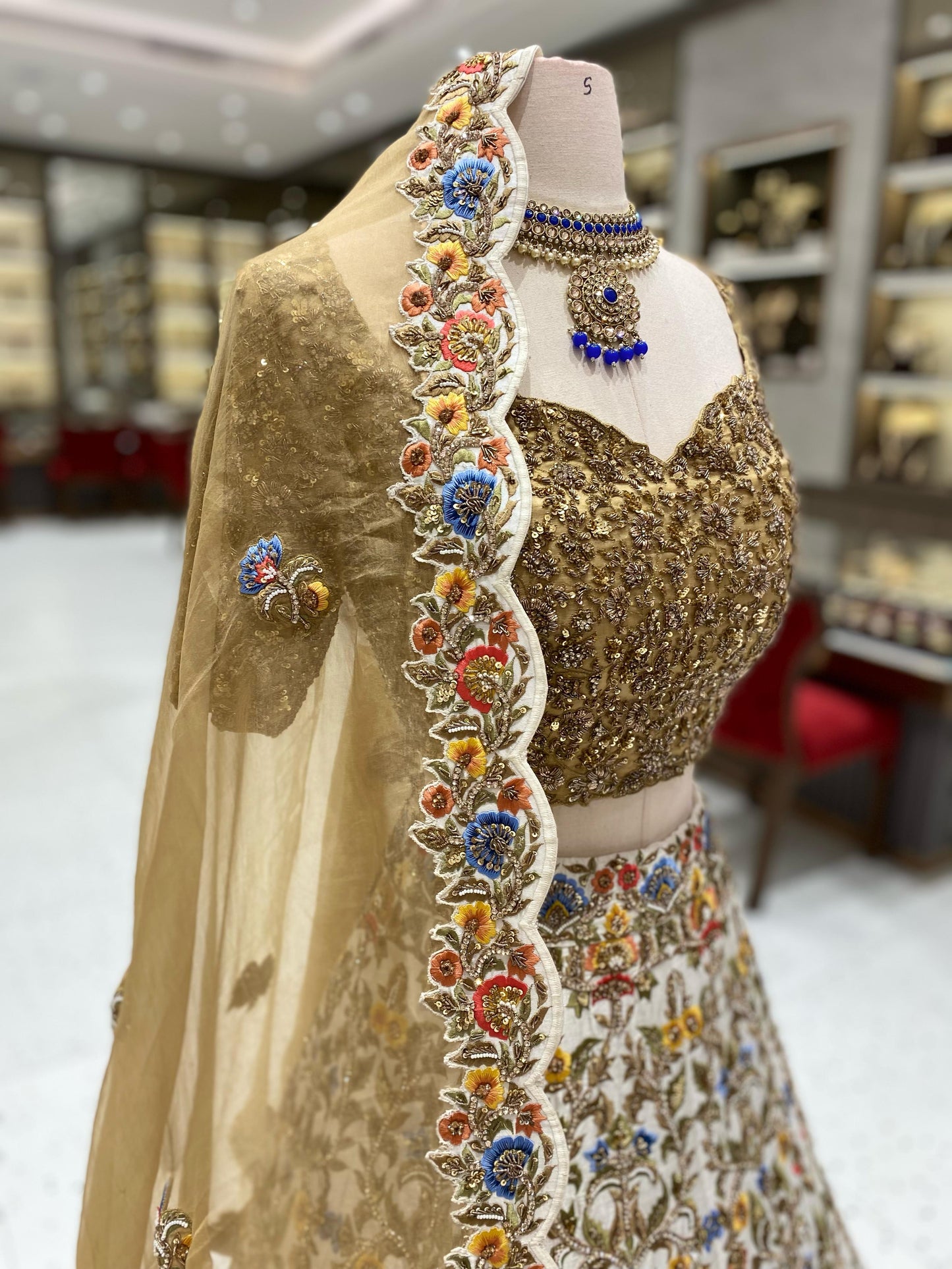 White Multi Bridal Lehenga BL-161
