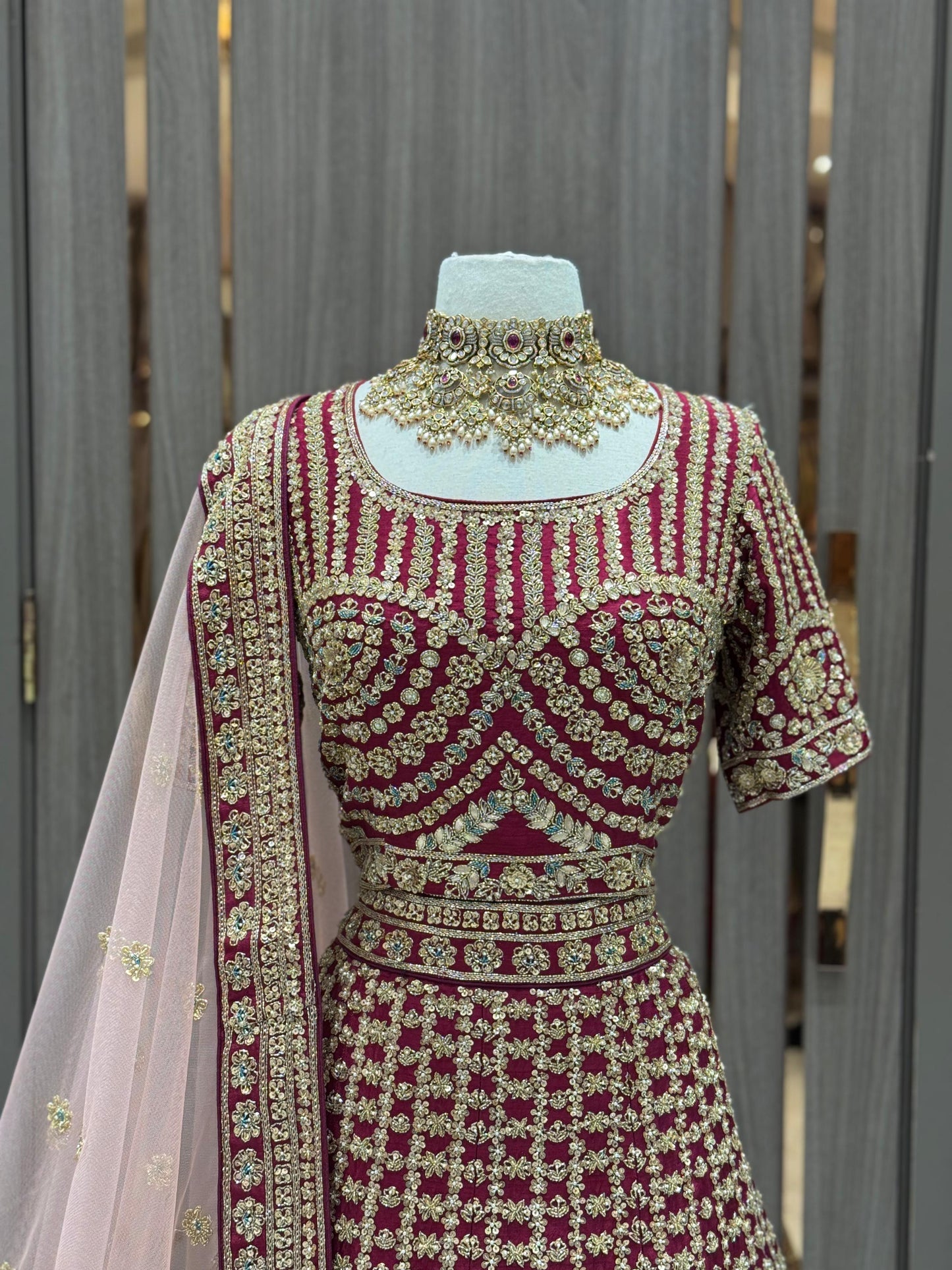 Maroon Bridal Lehenga BL-054