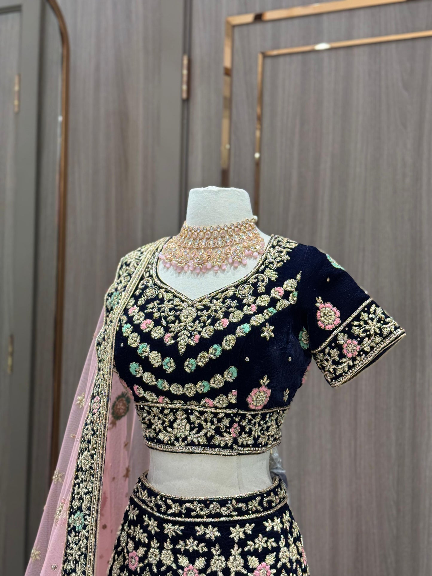 Navy Blue Bridal Lehenga BL-151