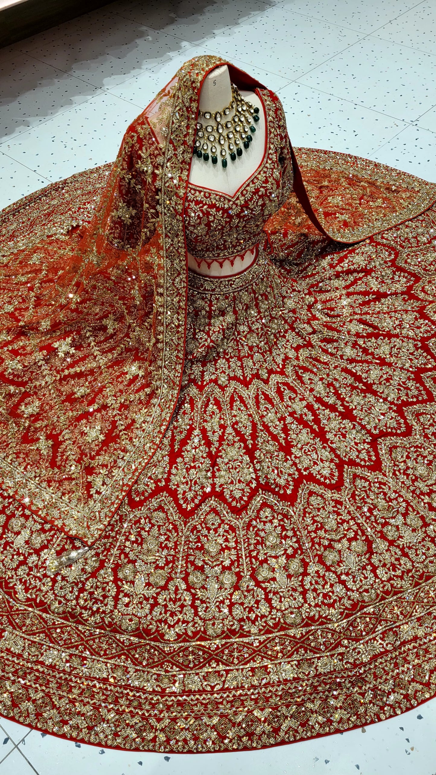 Bright Red Bridal Lehenga BL-127