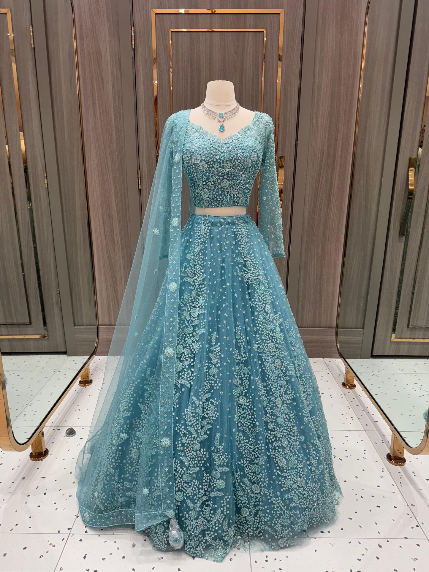 Teal Blue Bridal Lehenga BL-102