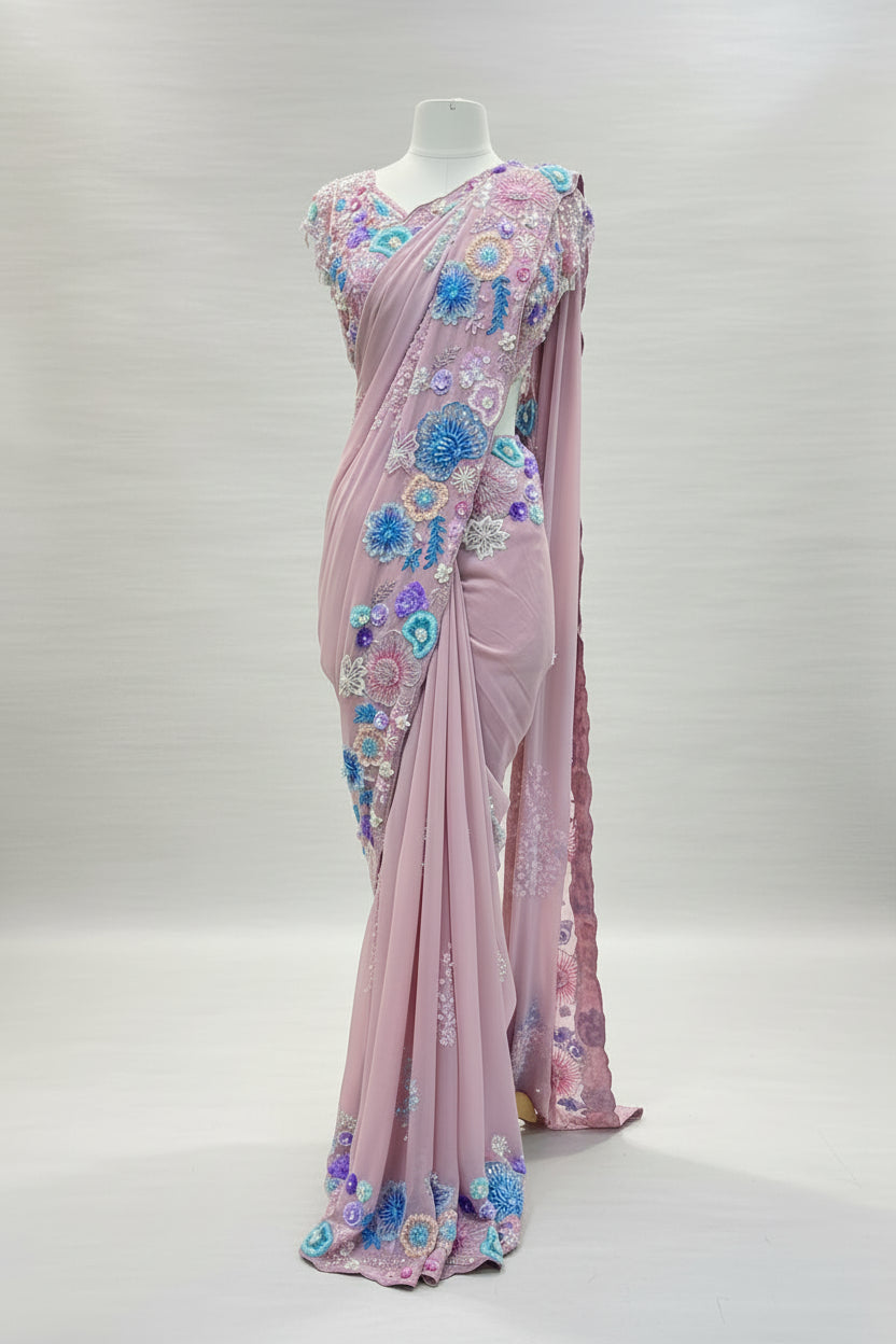 Ready Blouse Saree- 515