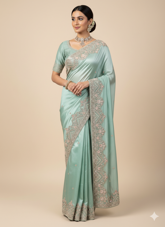 Party Wear Silk Saree- P330019S