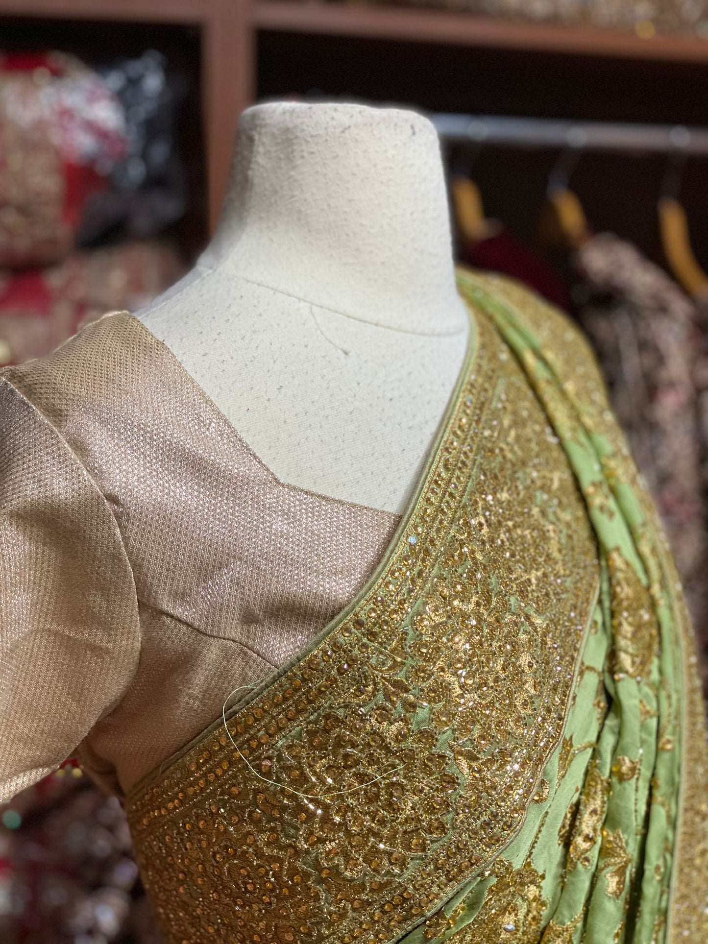 Tea Green Saree PWS-112