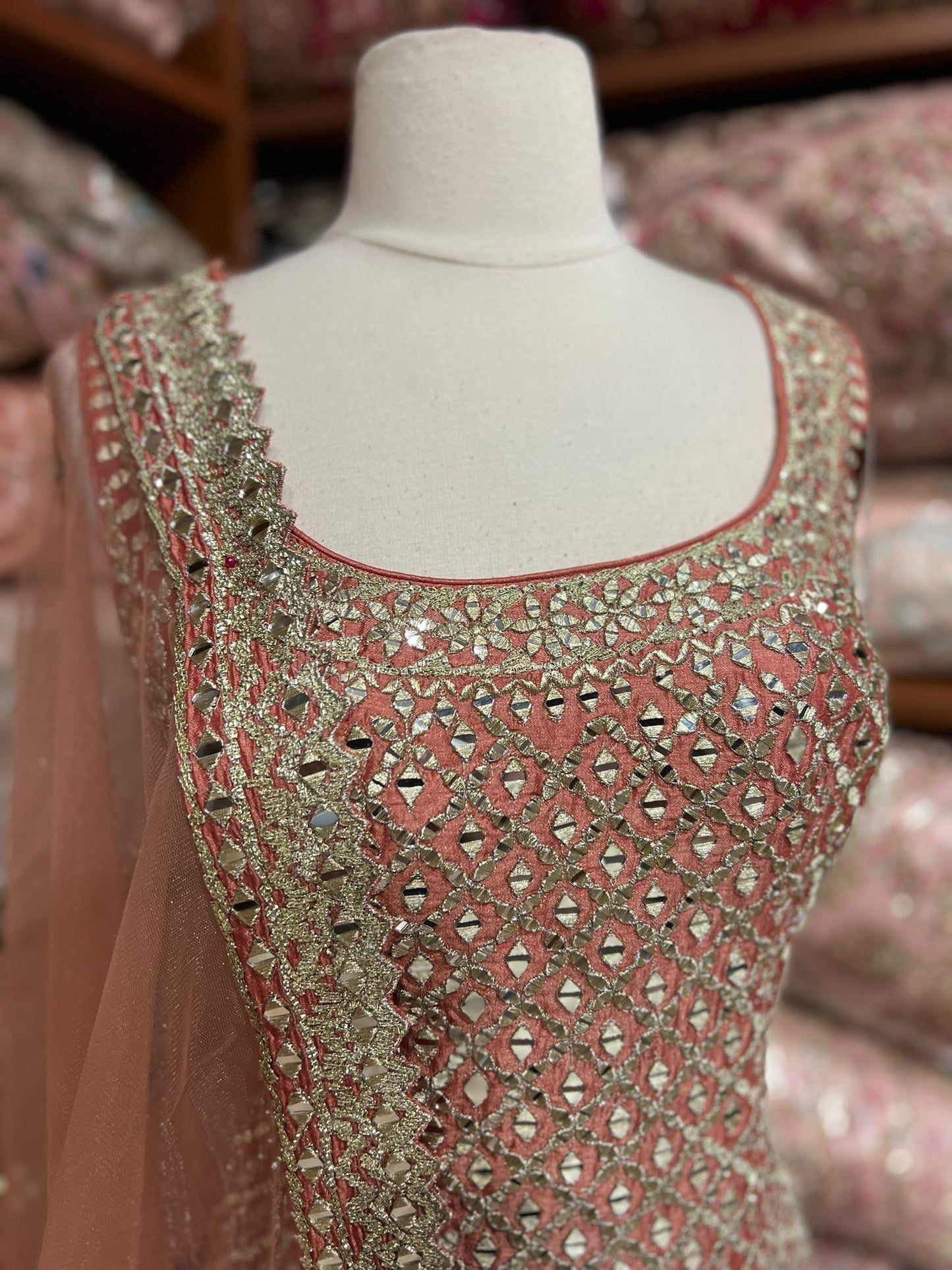 Salmon Peach Party Wear Suit Collection PWS-192