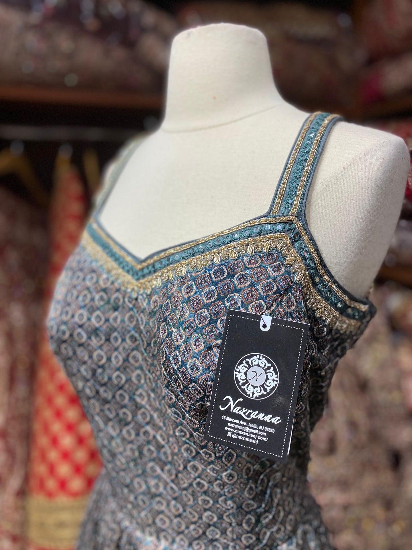 Slate Grey Anarkali PWA-105