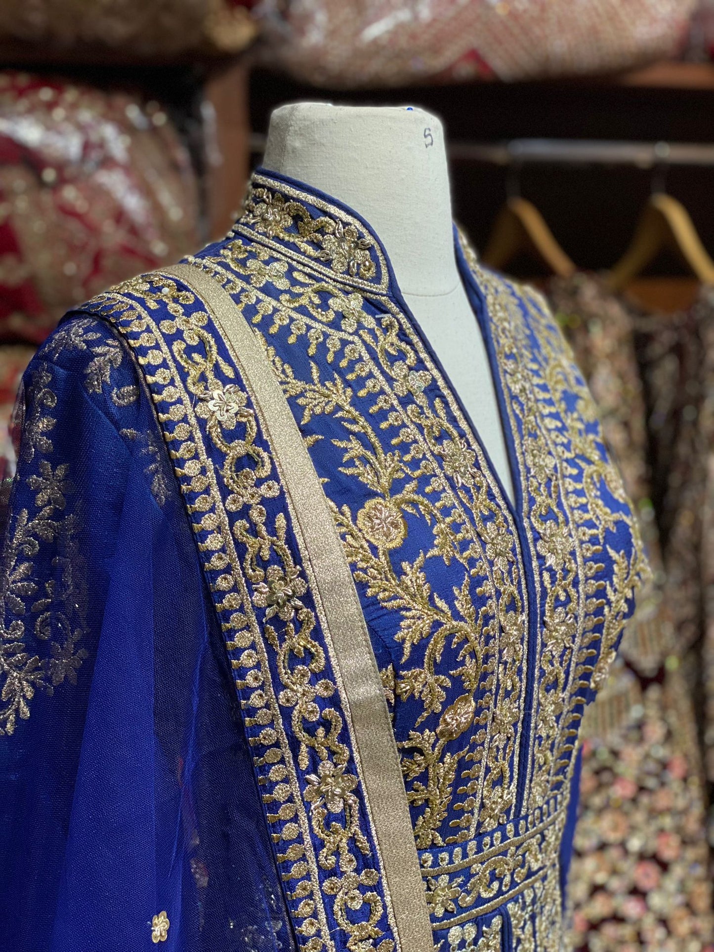 Royal Blue Anarkali PWA-110