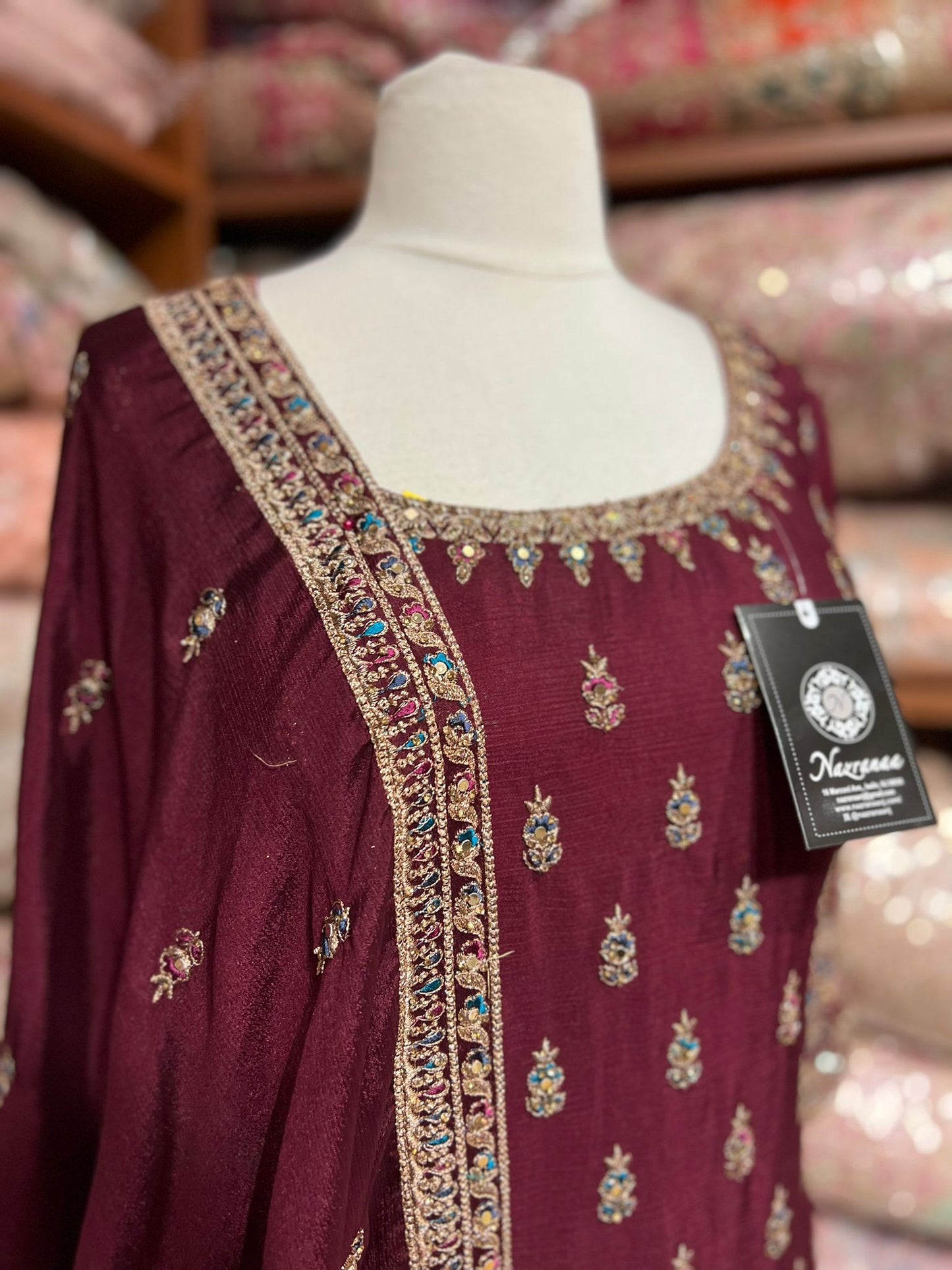 Rosewood Red Party Wear Suit Collection PWS-188