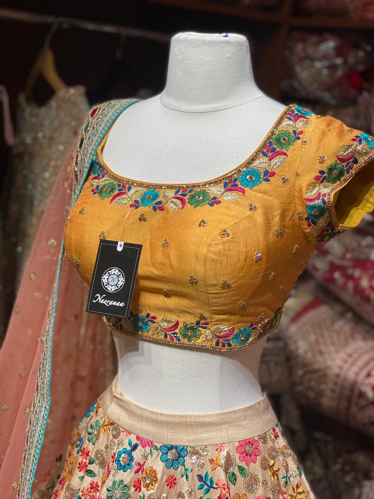 Multicolor Yellow Floral Party Wear Lehenga PWL-064