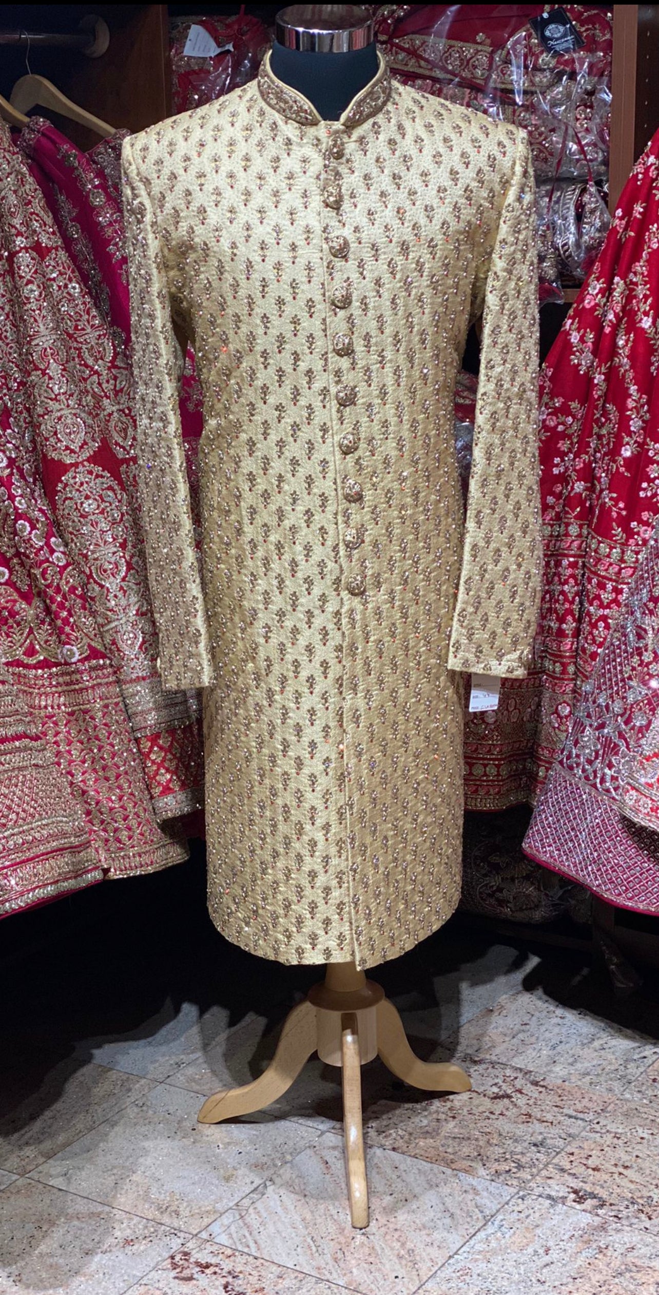 Bronze Gold Embroidered Sherwani -6422