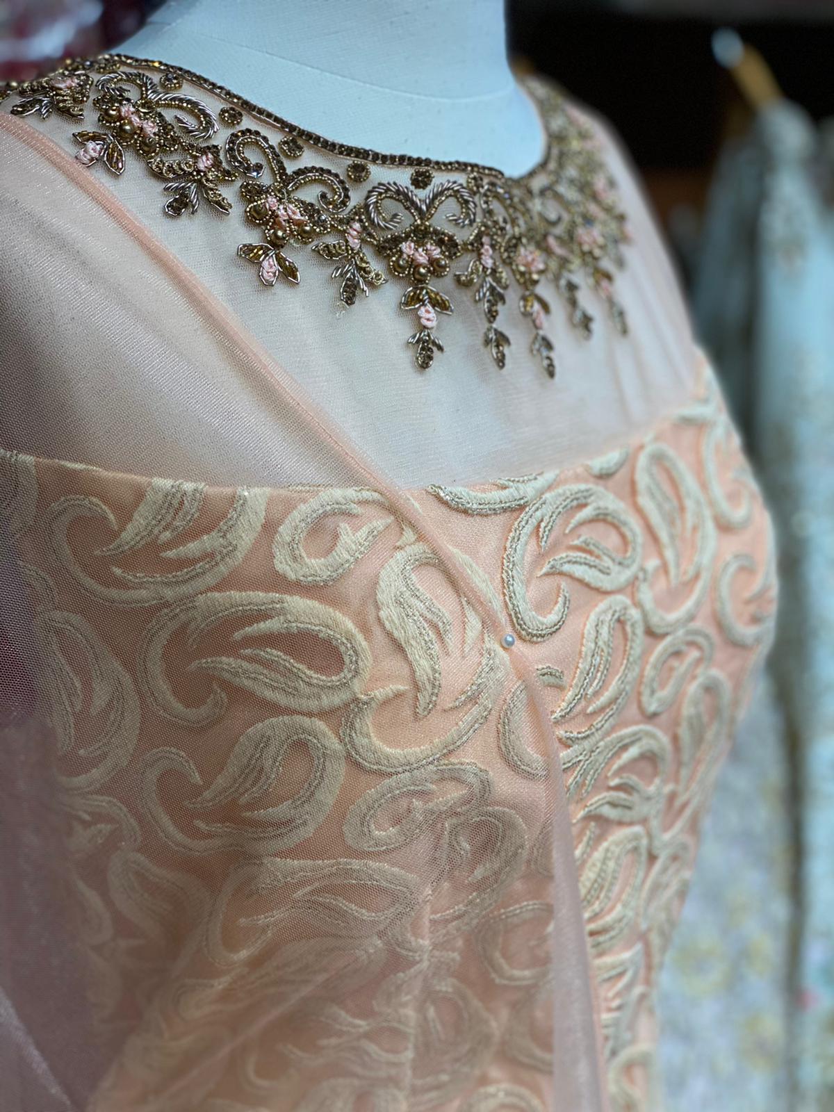 Salmon Peach Anarkali PWA-091