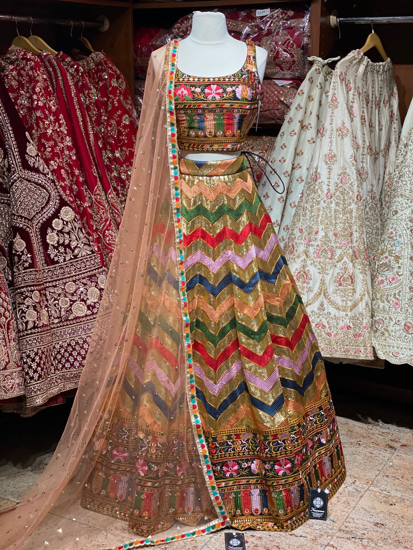 Gold Multicolor New Era Party Wear Collection PWL-318