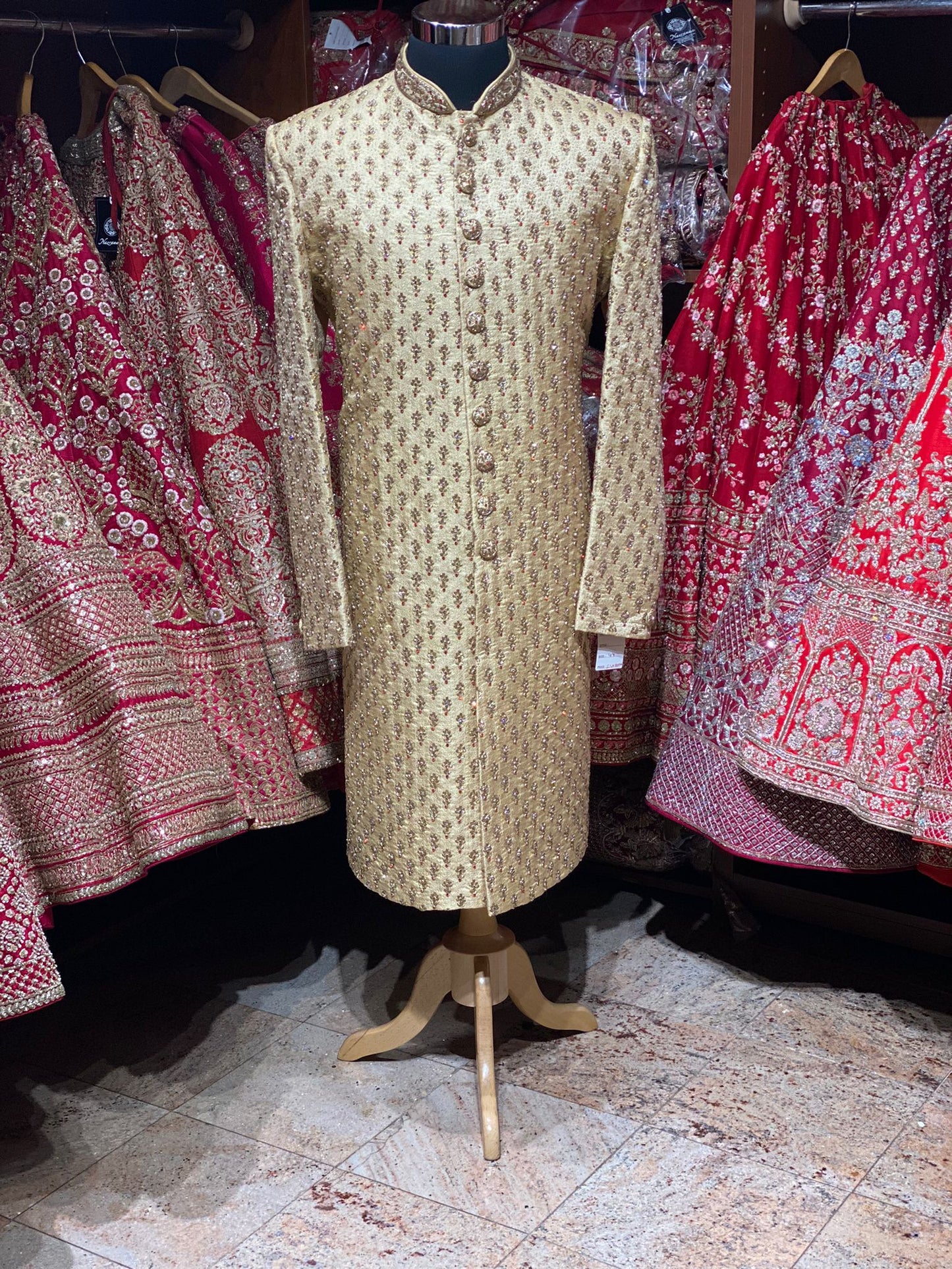 Bronze Gold Embroidered Sherwani -6422