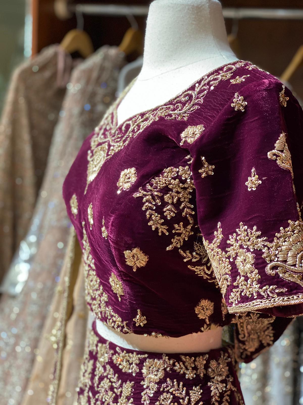 Purple Size 40 Bridal Lehenga