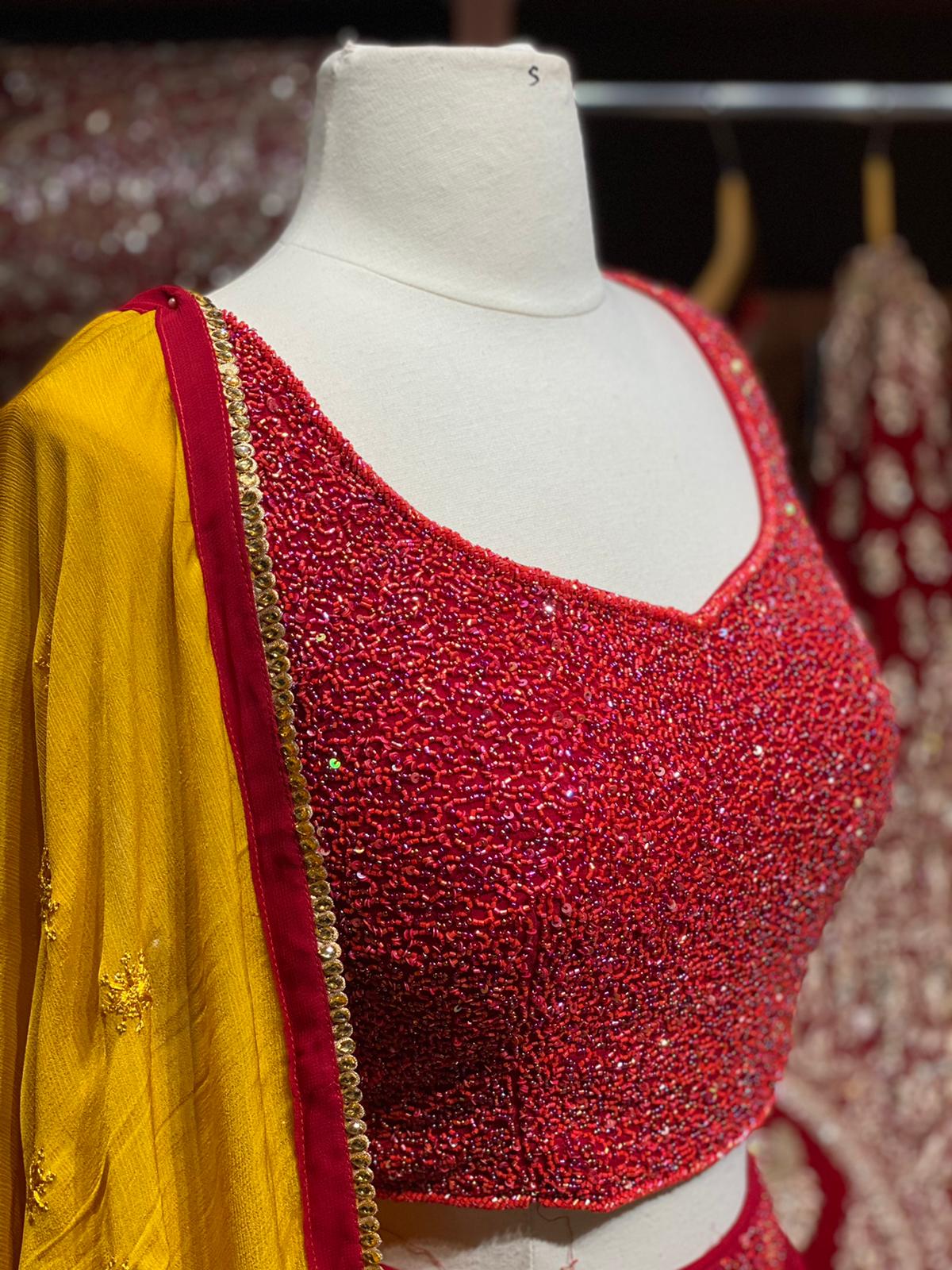 Ruby Red Party Wear Lehenga PWL-123