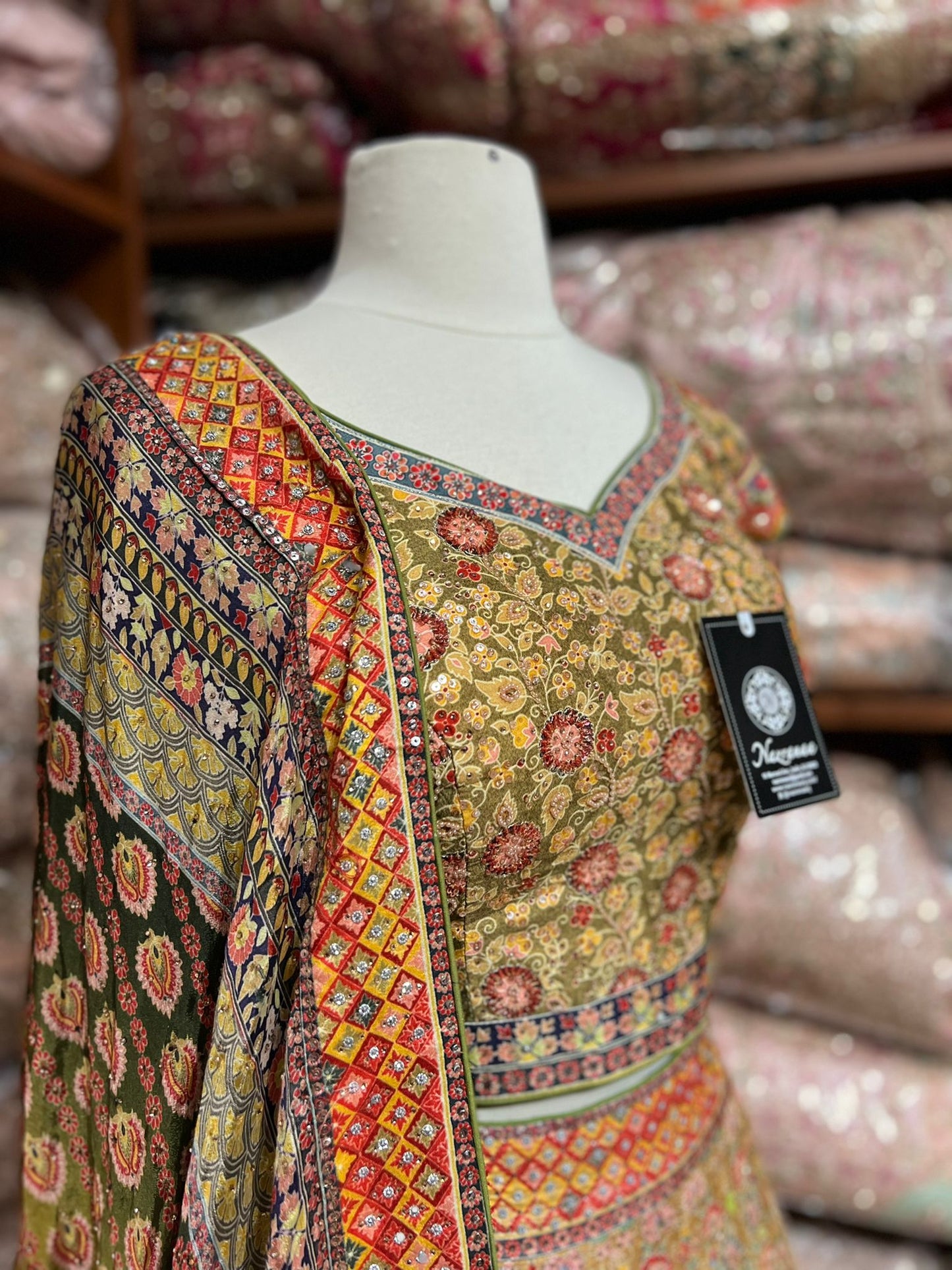 Olive Green New Era Party Wear Collection PWL-612