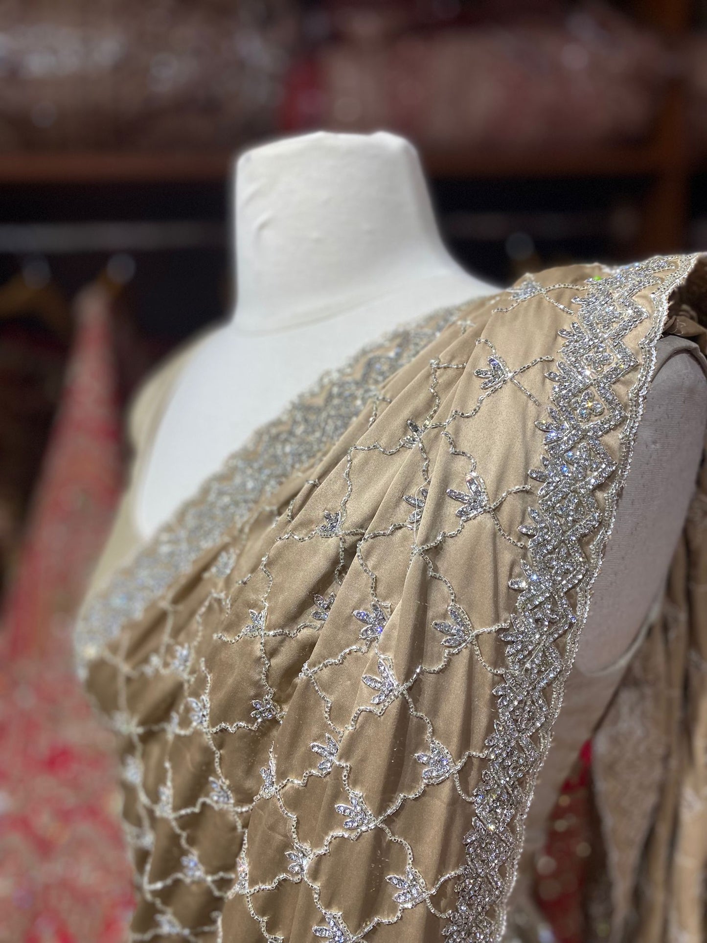 Metallic Gold Saree PWS-126