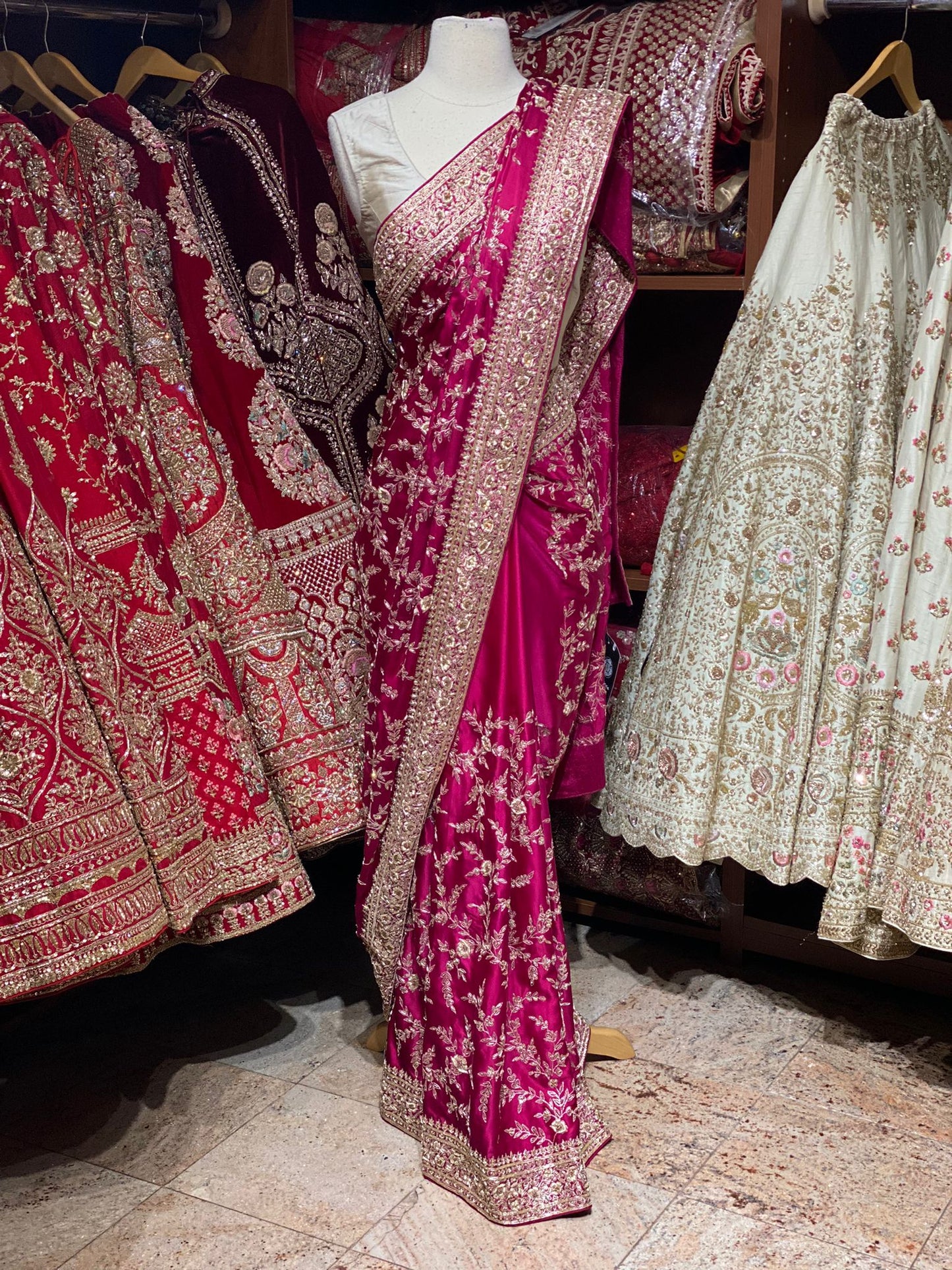 Ruby Pink Saree PWS-104