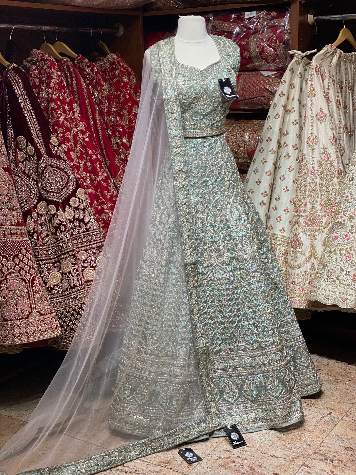 Sage Green New Era Party Wear Collection PWL-322