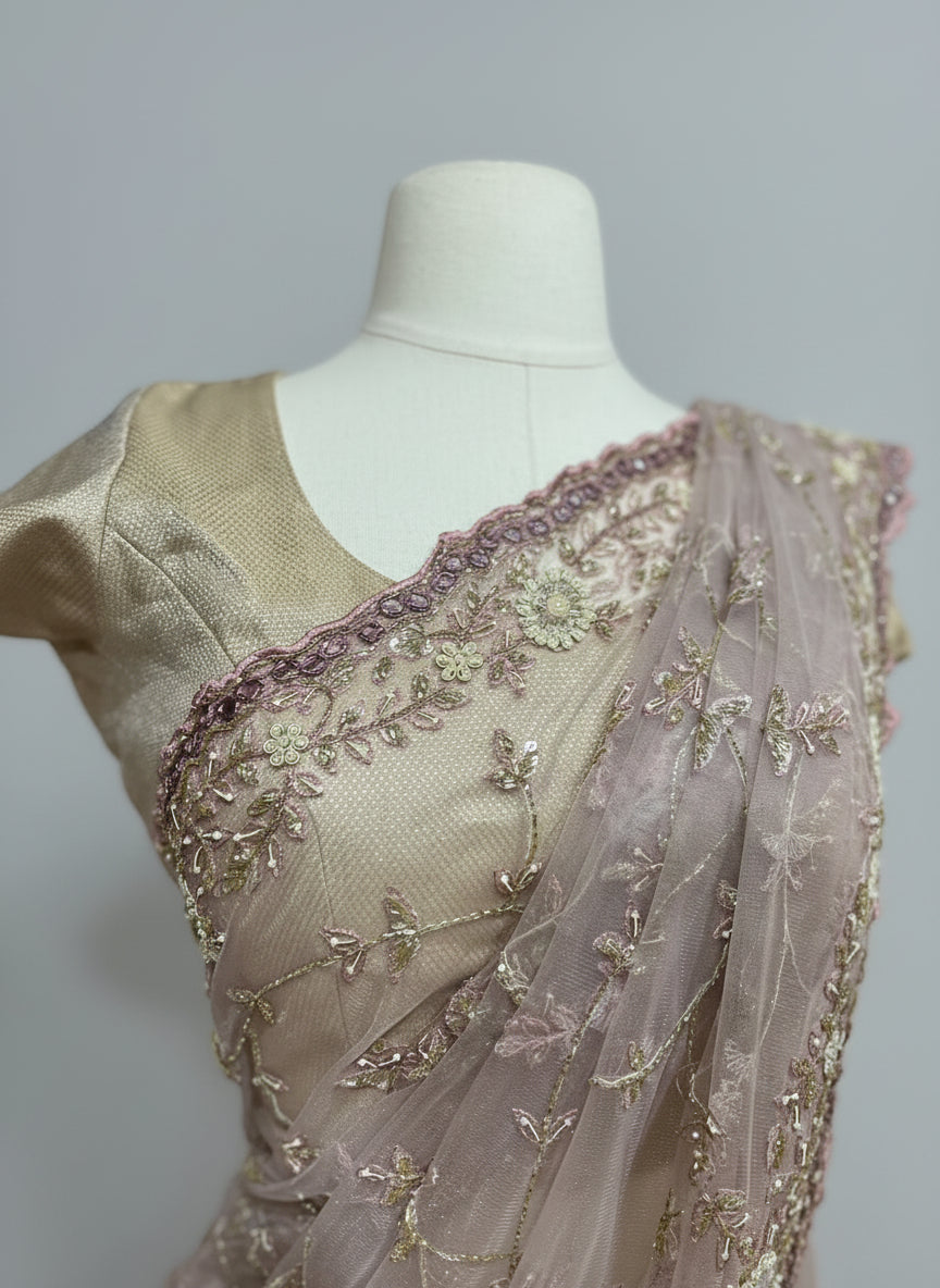 Pinkish Beige Saree PWS-181