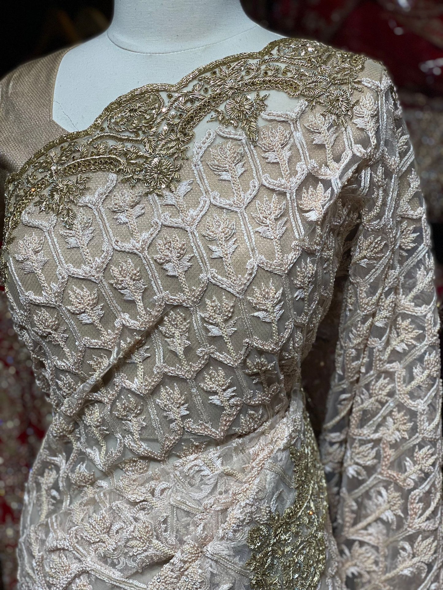 Ivory White Saree PWS-132