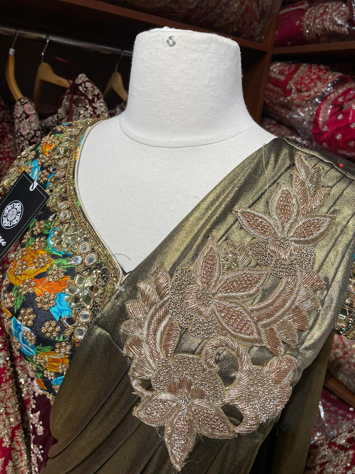 Olive Green Saree PWS-172