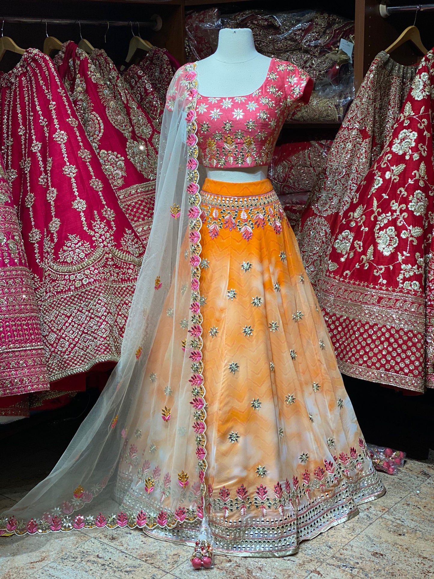 Tabby Print Orange Unmissable Rangaadi Party Wear Collection PWC-027